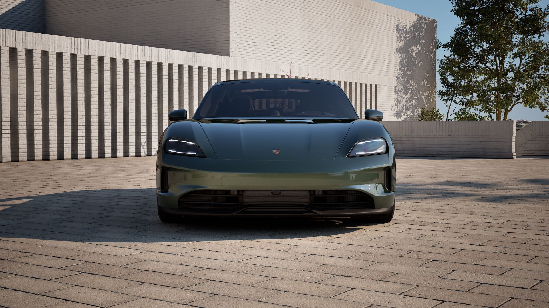Exterior view of Taycan 4S showing the front of the car