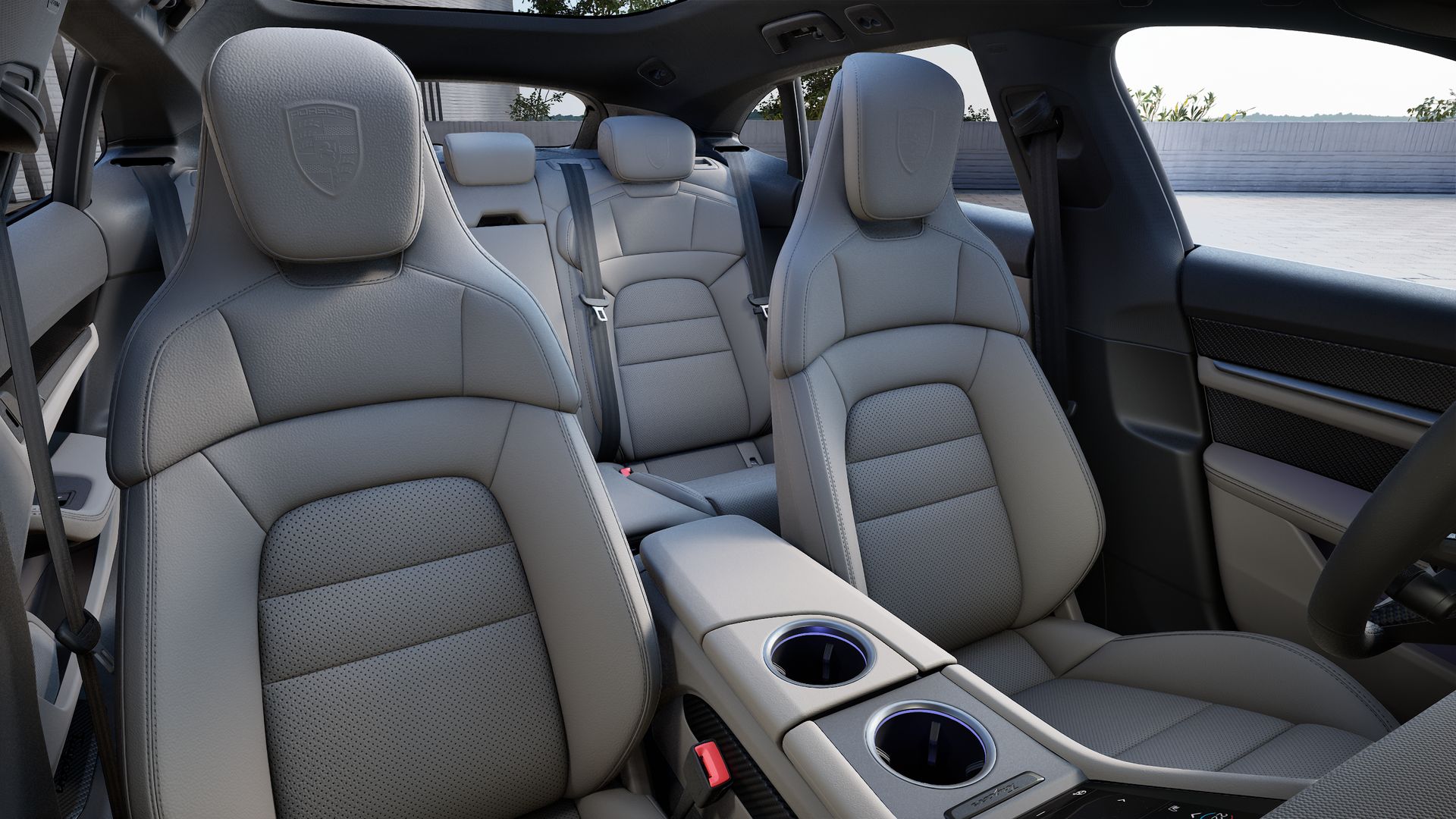 Interior view showing the front seats of Taycan 4 Cross Turismo