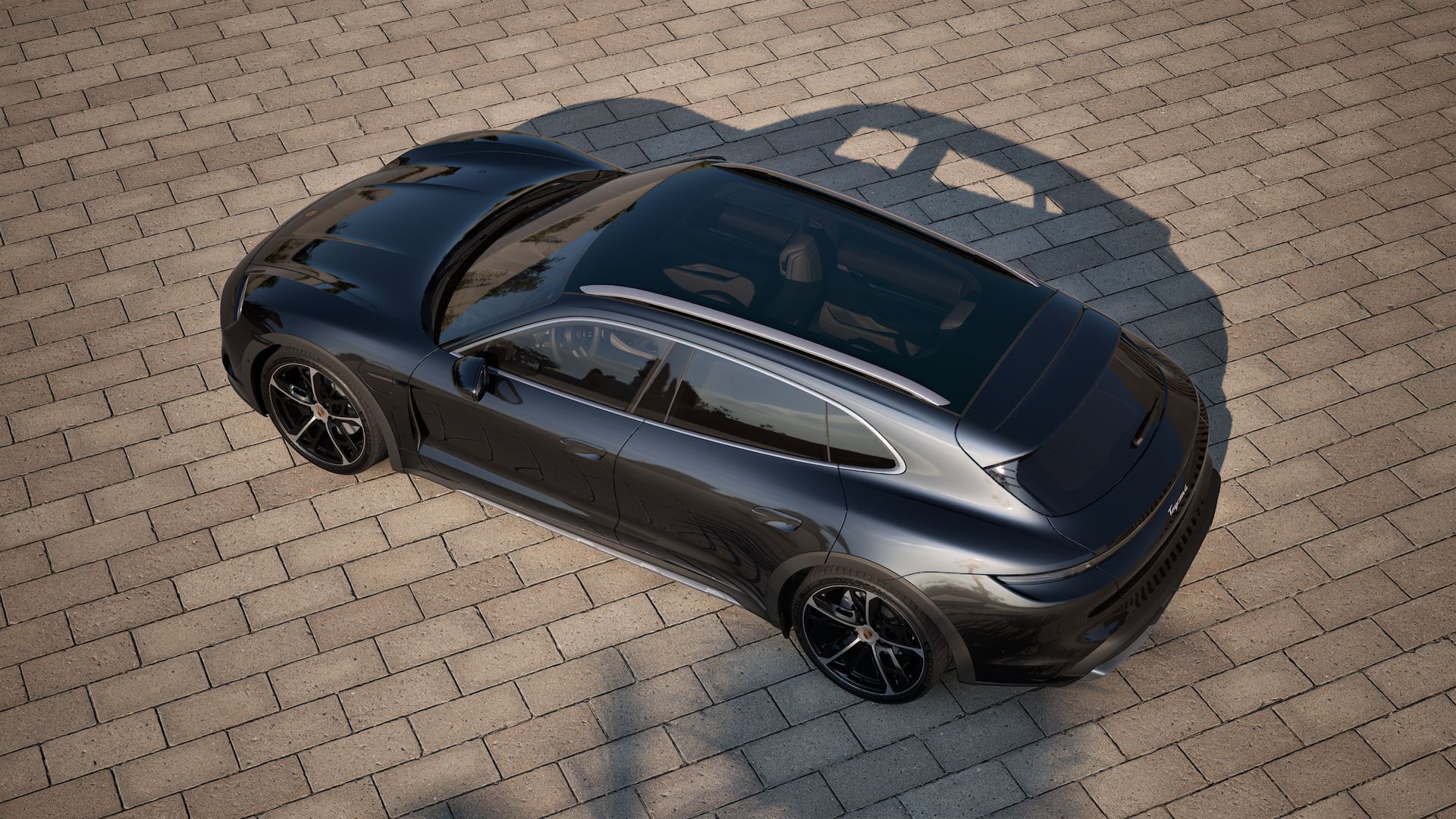 Exterior view of Taycan 4 Cross Turismo seen from above