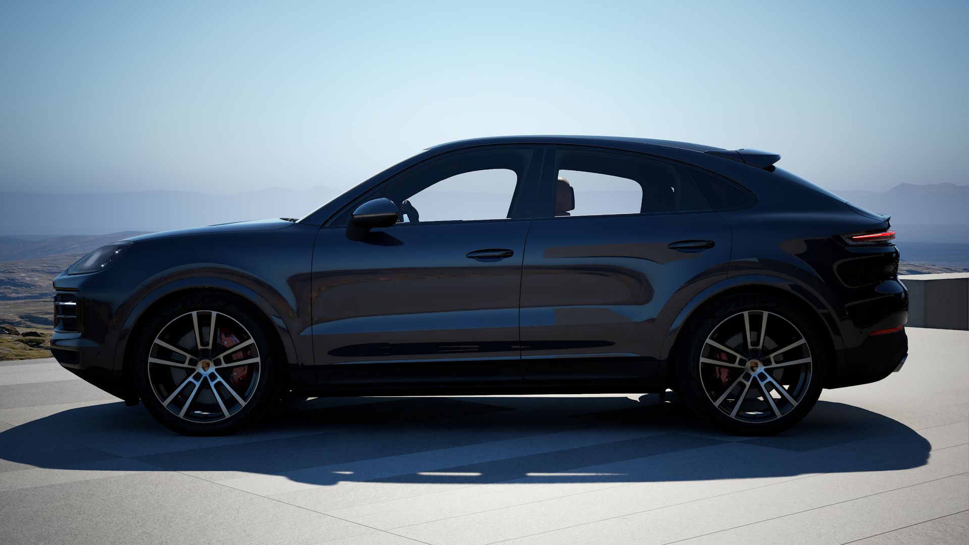 Vista lateral do Cayenne S Coupé (2026) 