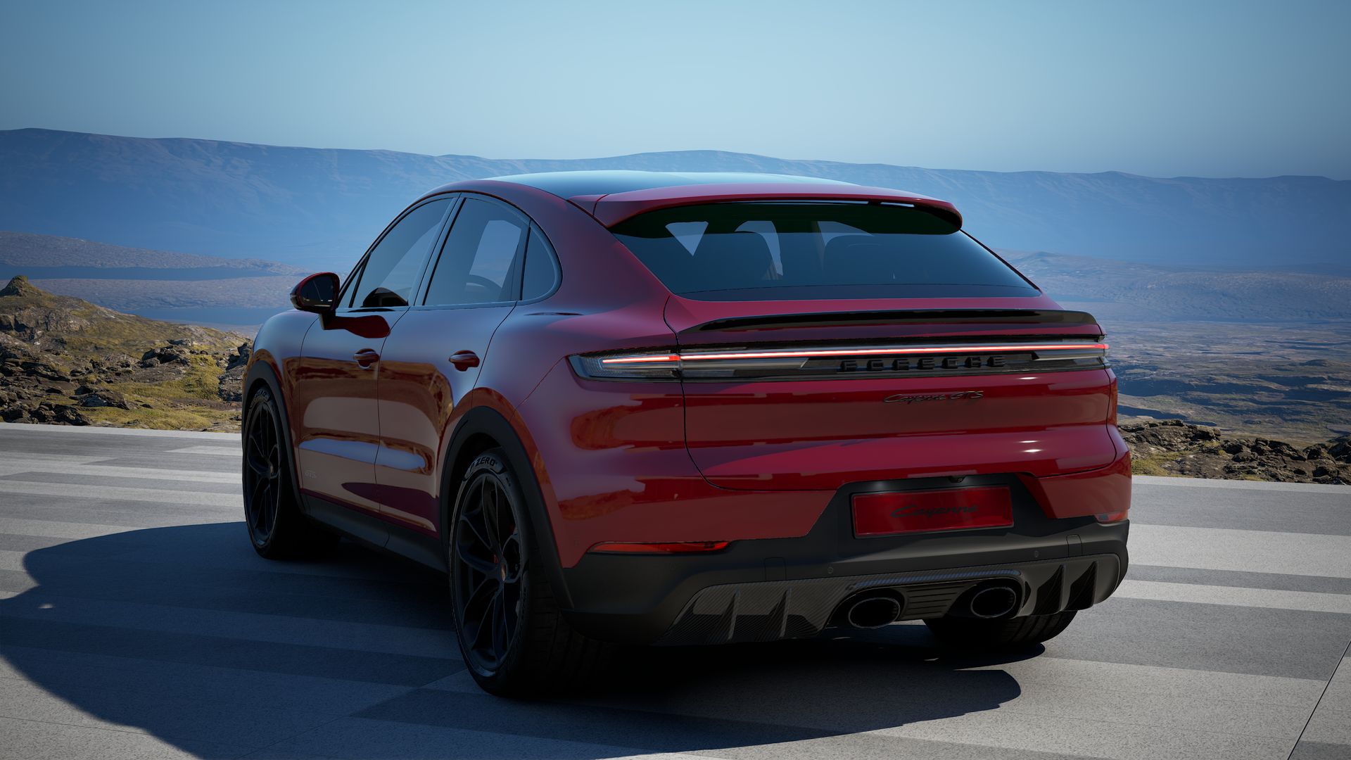 Vista traseira do Cayenne GTS Coupé (2026) 
