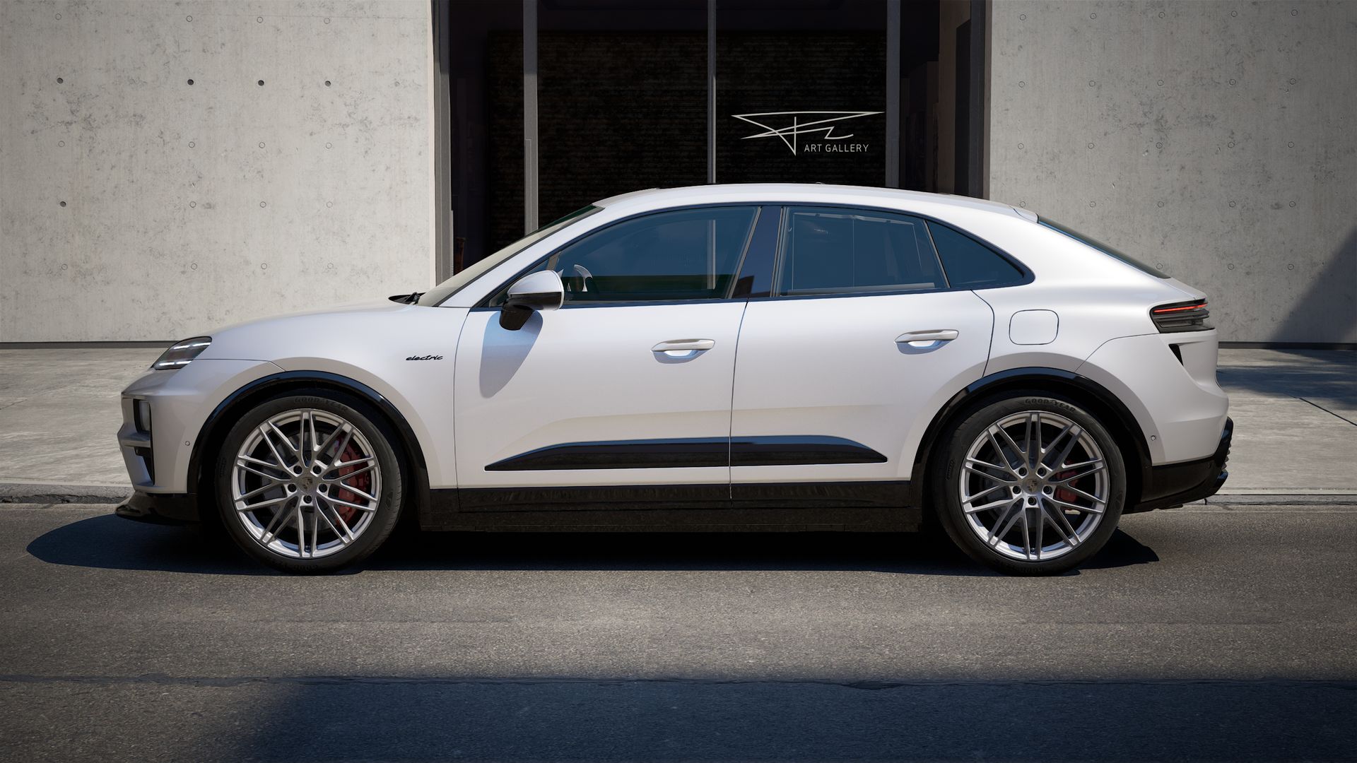 Vista lateral do Macan Turbo (2025) 