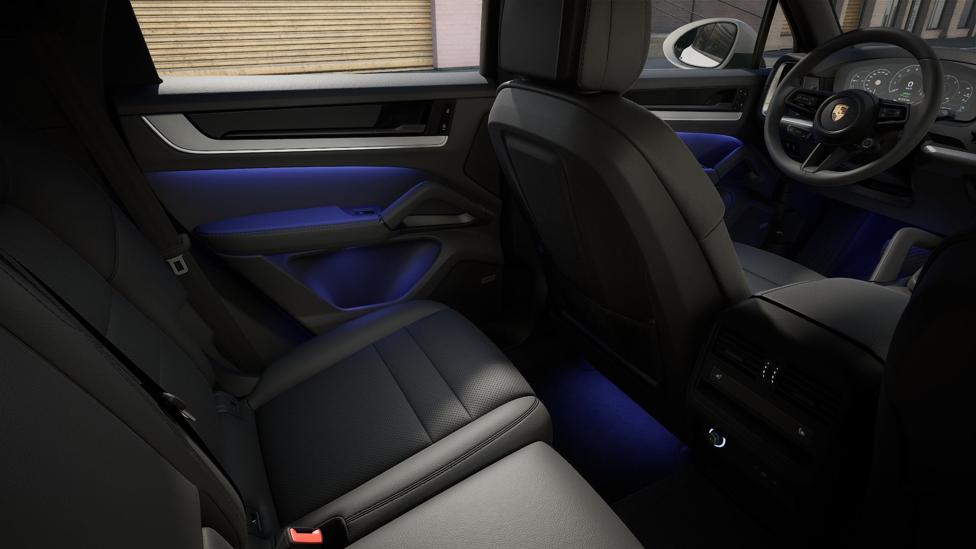 Innenansicht mit den Rücksitzen von Cayenne S E-Hybrid