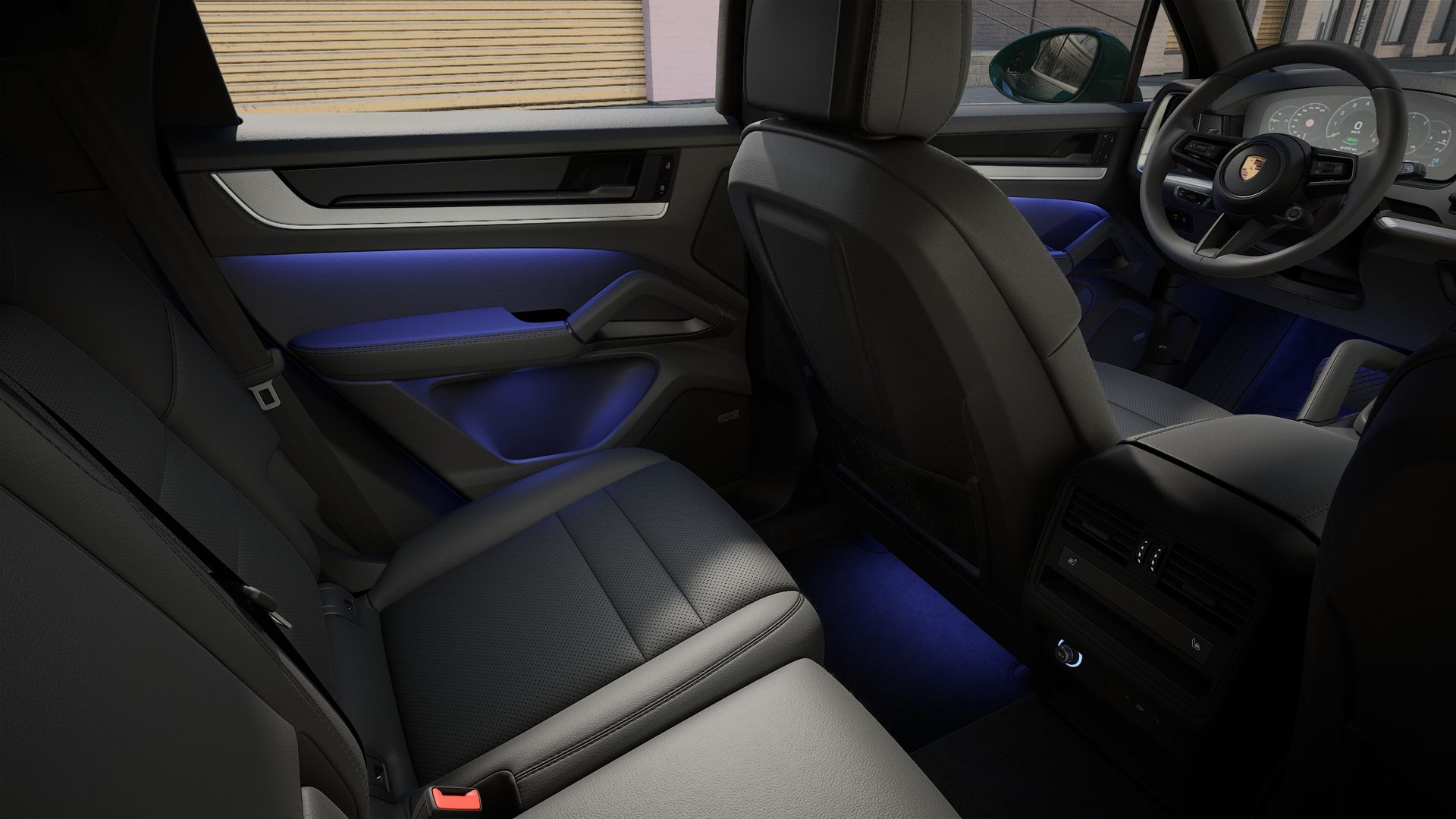 Innenansicht mit den Rücksitzen von Cayenne S E-Hybrid