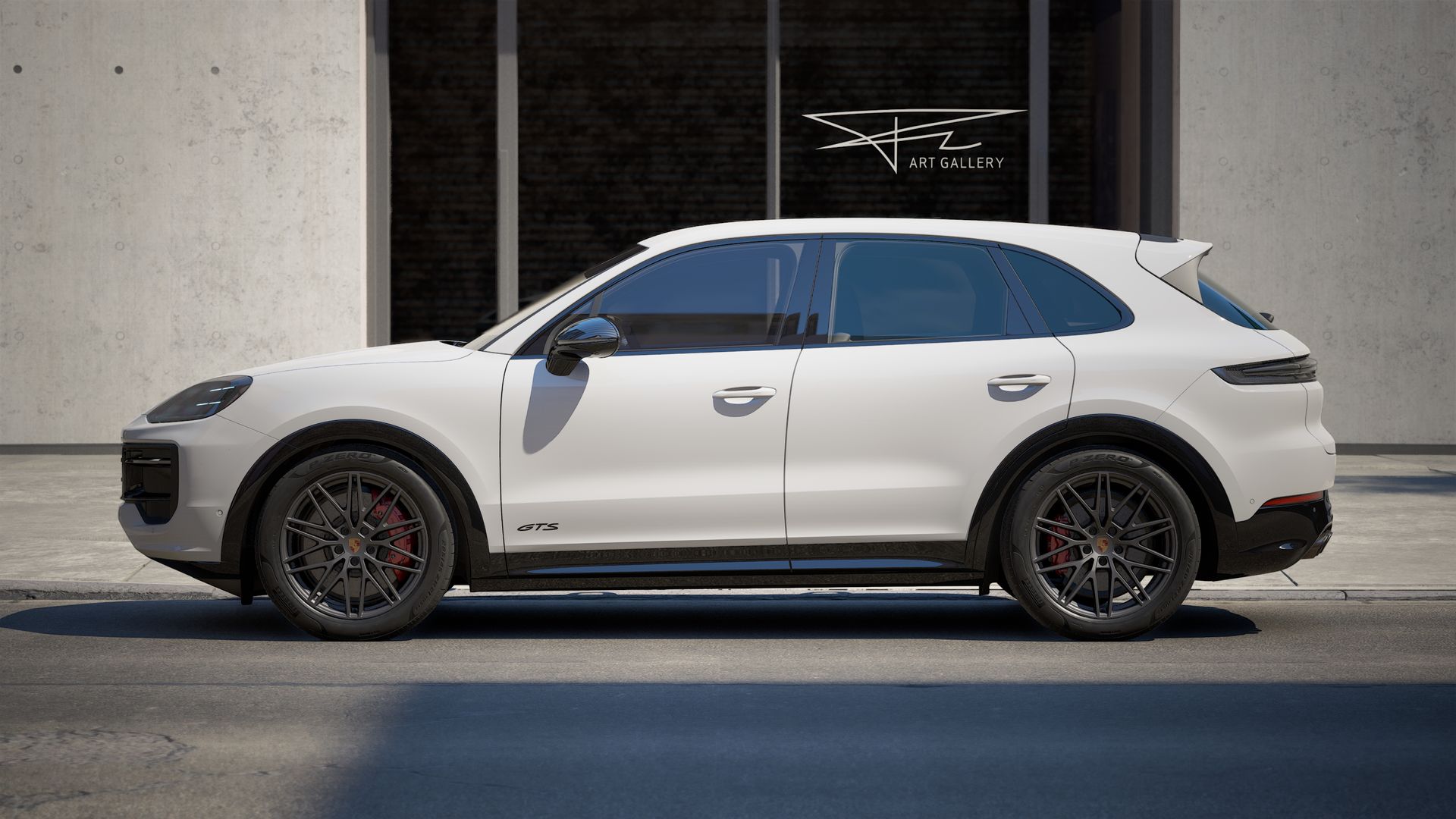 Vista esterna di Cayenne GTS che mostra il lato sinistro della vettura