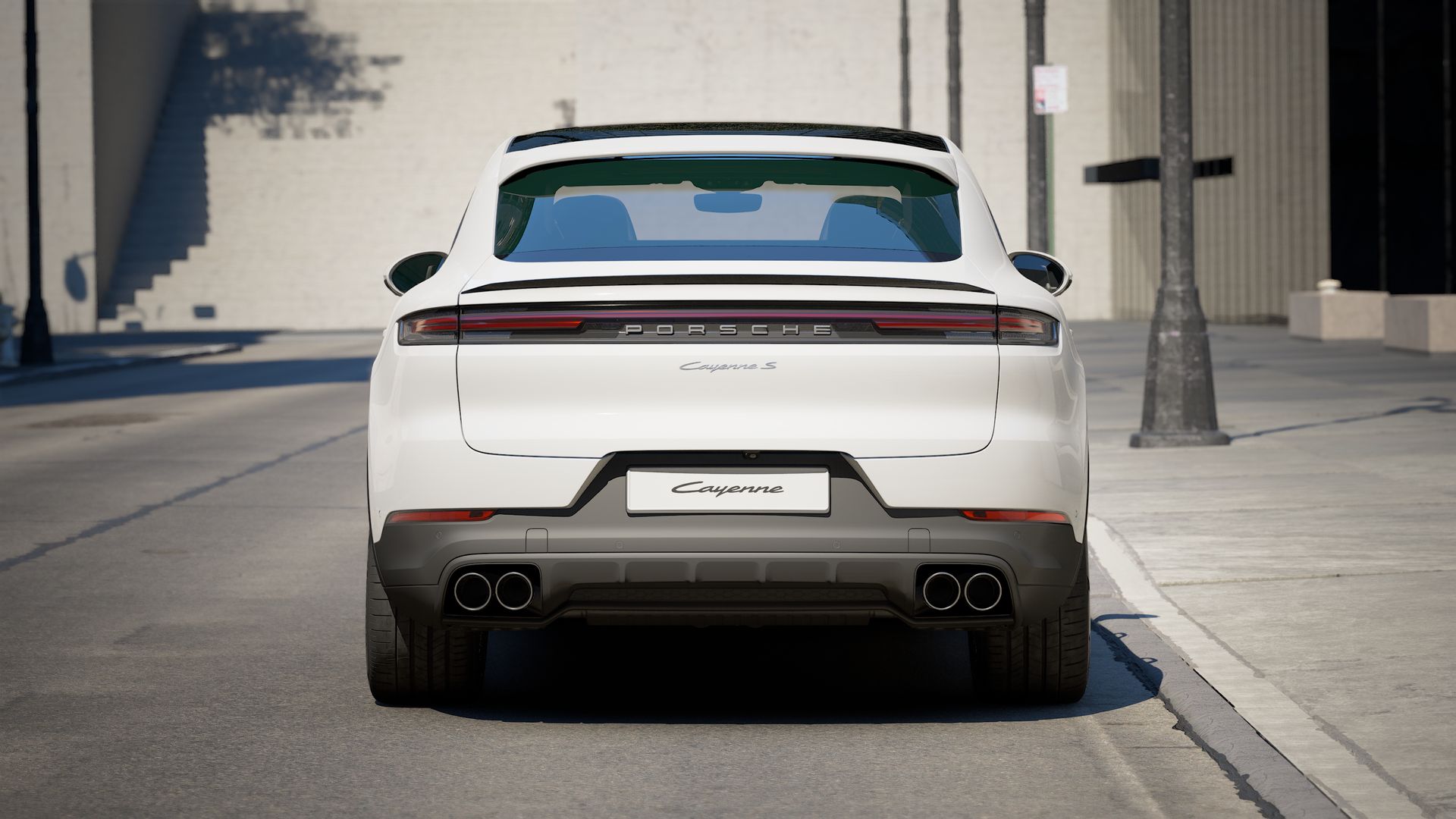 Außenansicht von Cayenne S Coupé mit Blick auf das Heck des Fahrzeugs