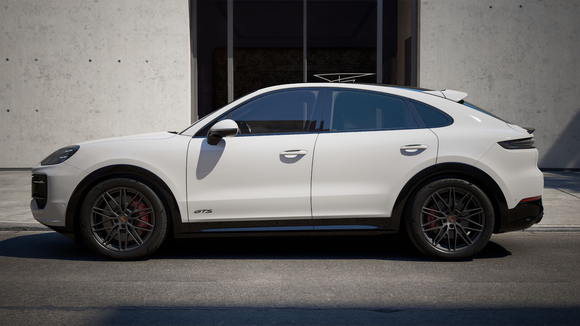 Die Außenansicht von Cayenne GTS Coupé zeigt die linke Seite des Fahrzeugs