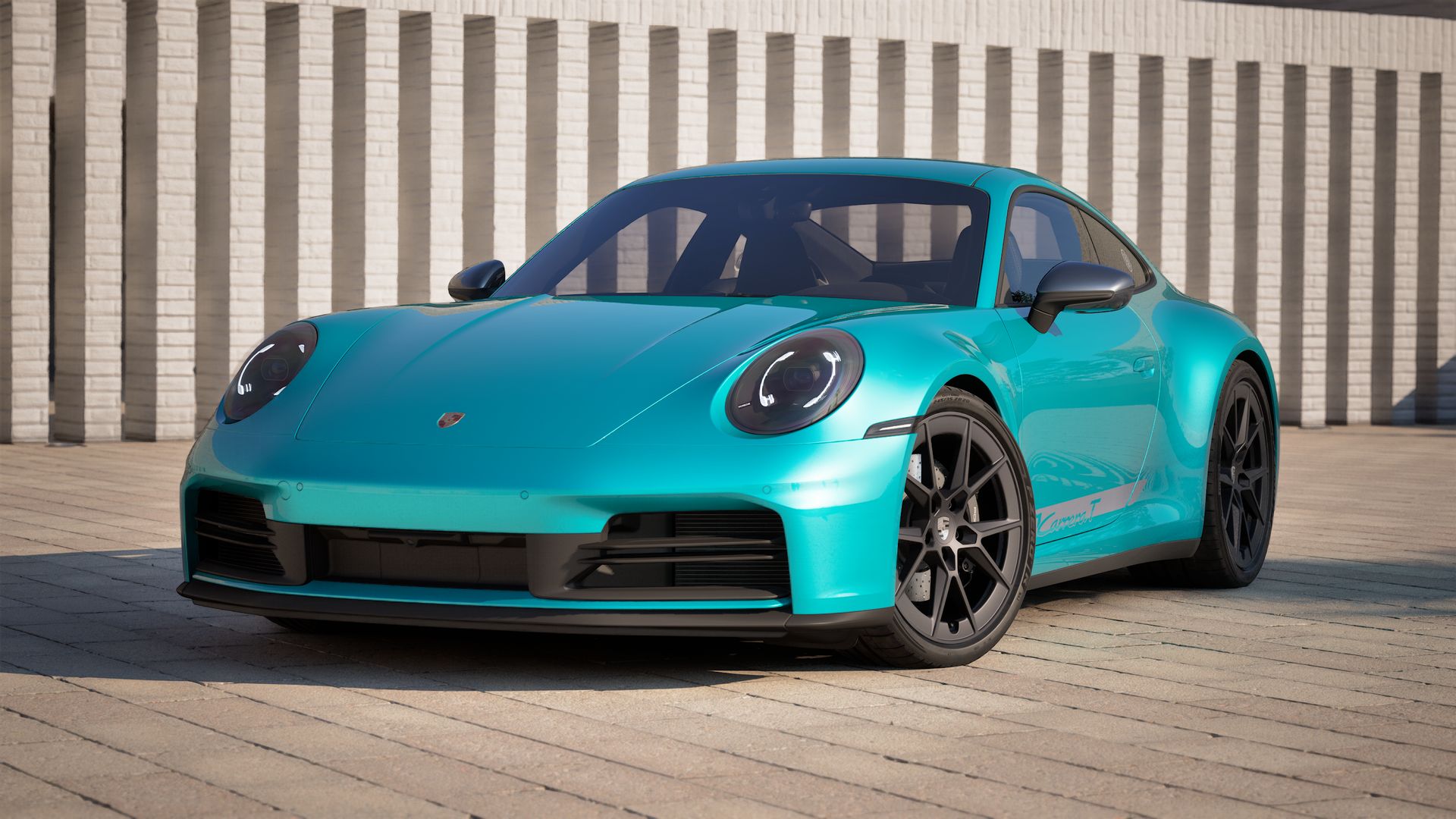 911 Carrera T 外观图，显示汽车的前部和左侧
