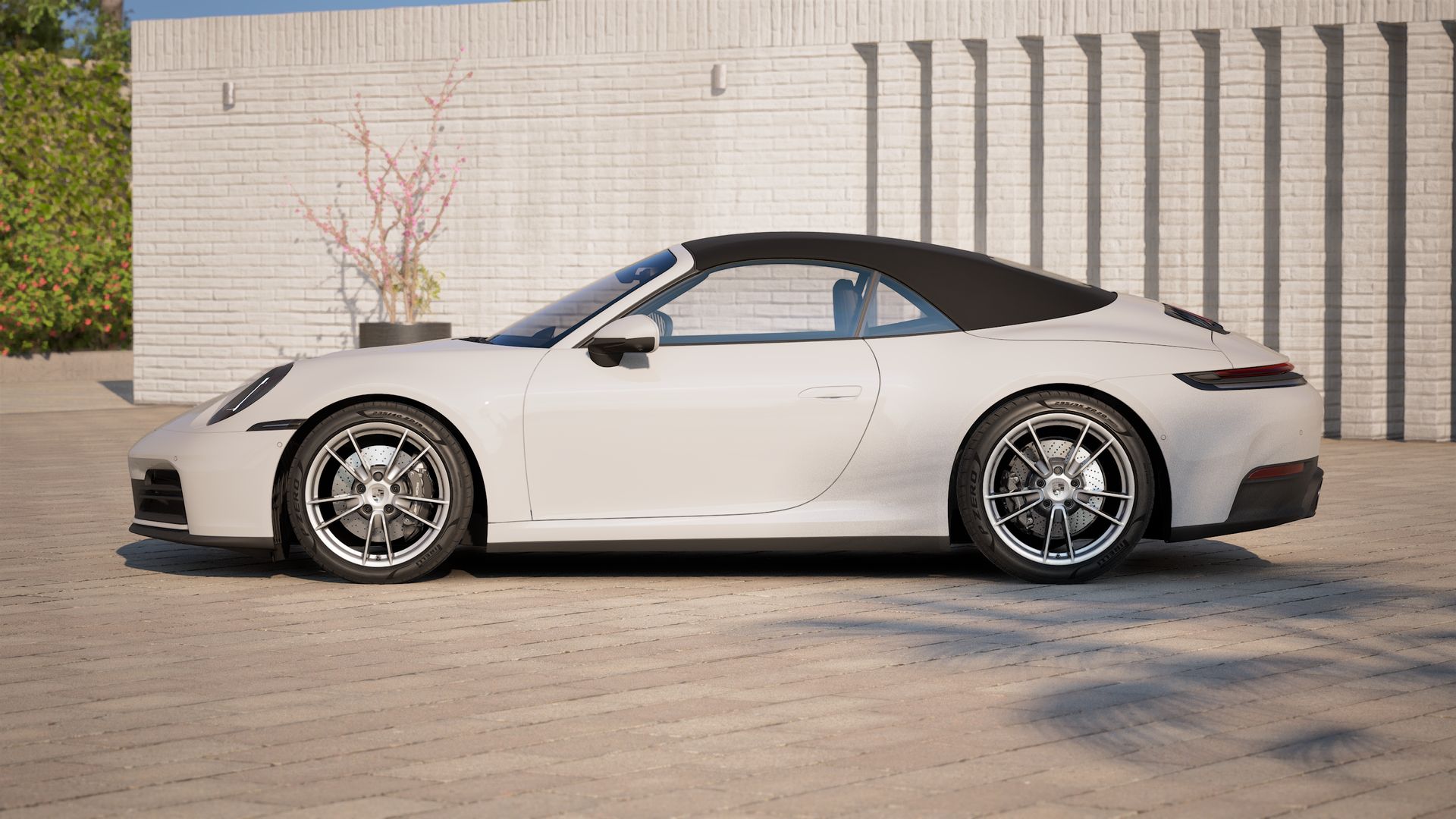 911 Carrera Cabriolet 外观图，显示汽车左侧