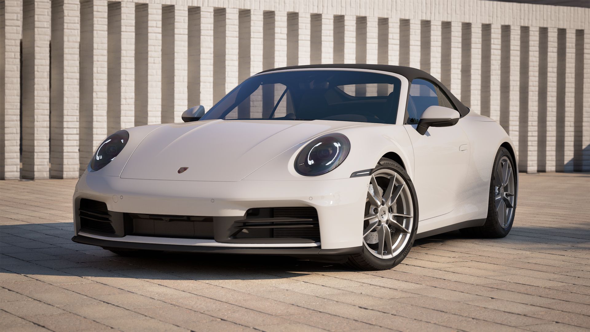 911 Carrera Cabriolet 外观图，显示汽车的前部和左侧