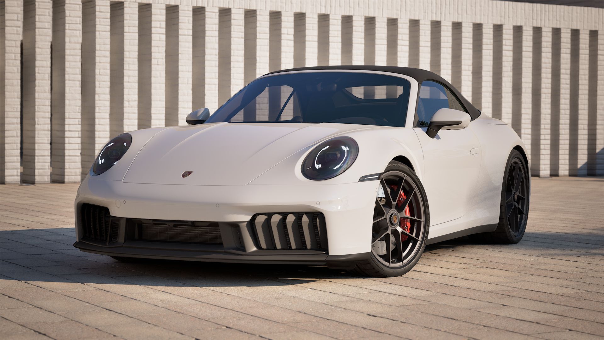 911 Carrera 4 GTS Cabriolet 外观图，显示汽车的前部和左侧