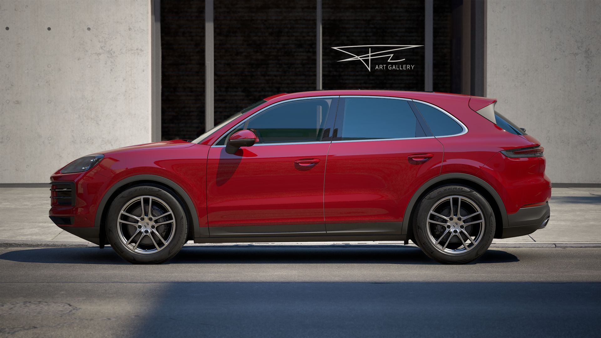 Exterior view of Cayenne Passion showing the left side of the car