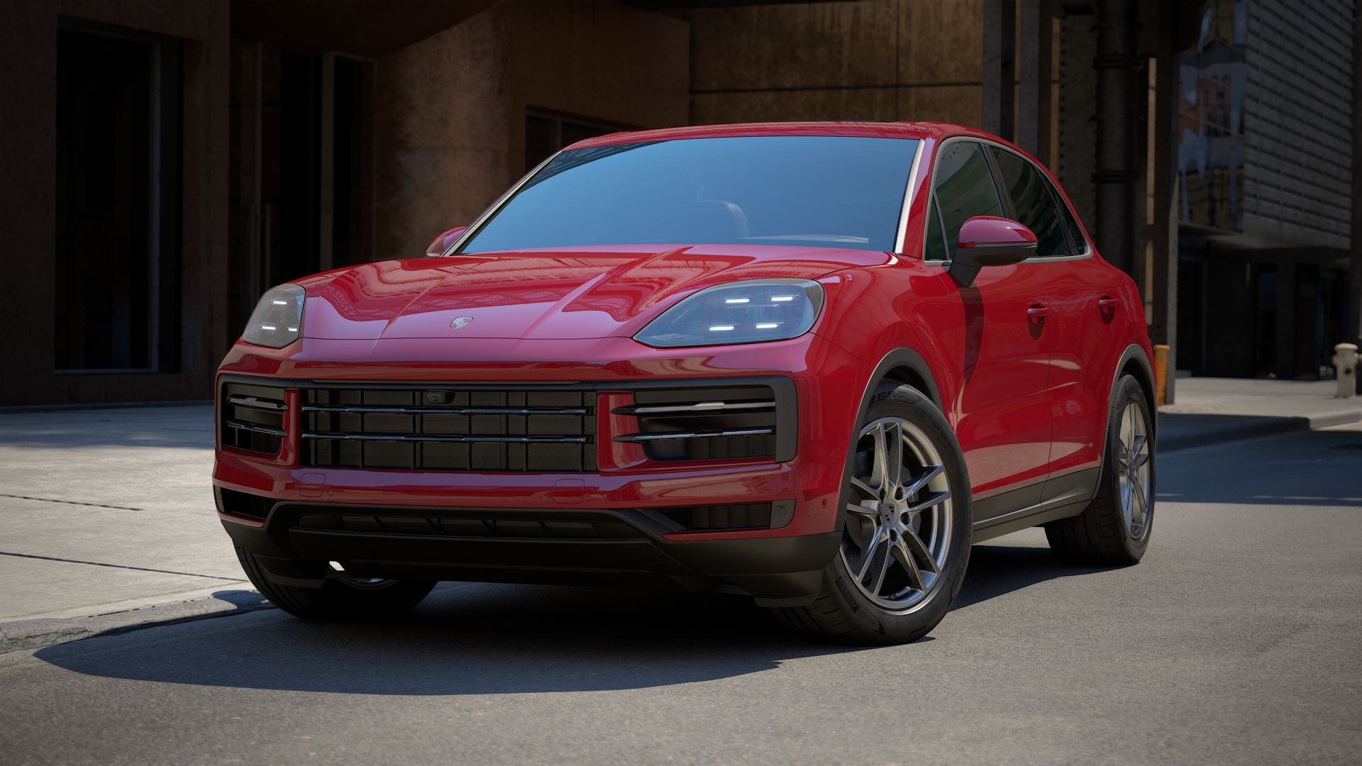 Cayenne 逐梦版 外观图，显示汽车的前部和左侧