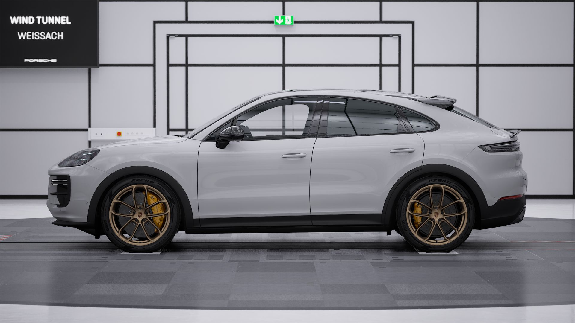 Exterior view of Cayenne Turbo GT showing the left side of the car