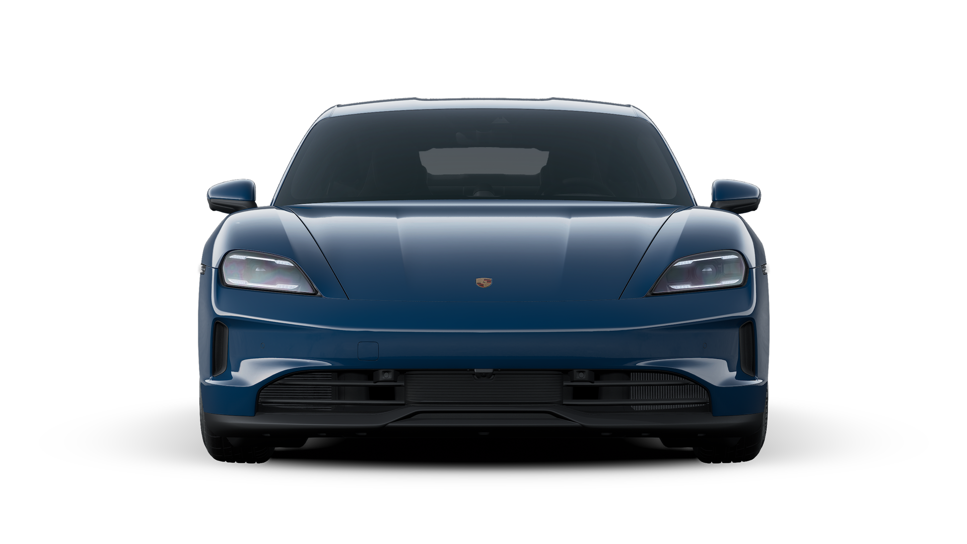 Taycan 4 外观图，显示汽车前部