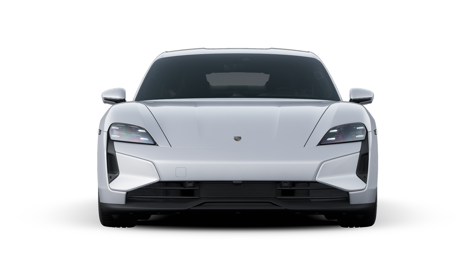 Taycan Turbo 外观图，显示汽车前部