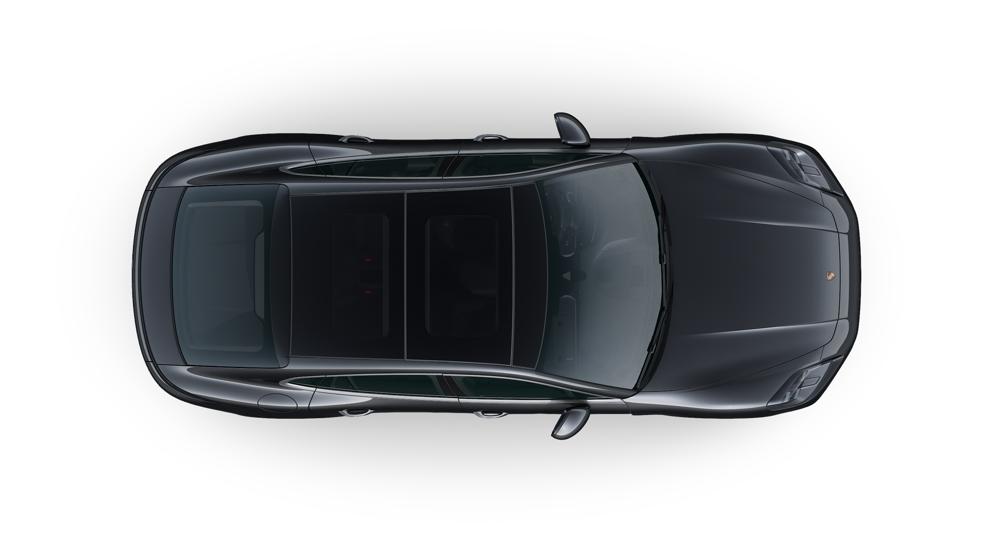 Exterior view of Panamera from above the car facing upwards