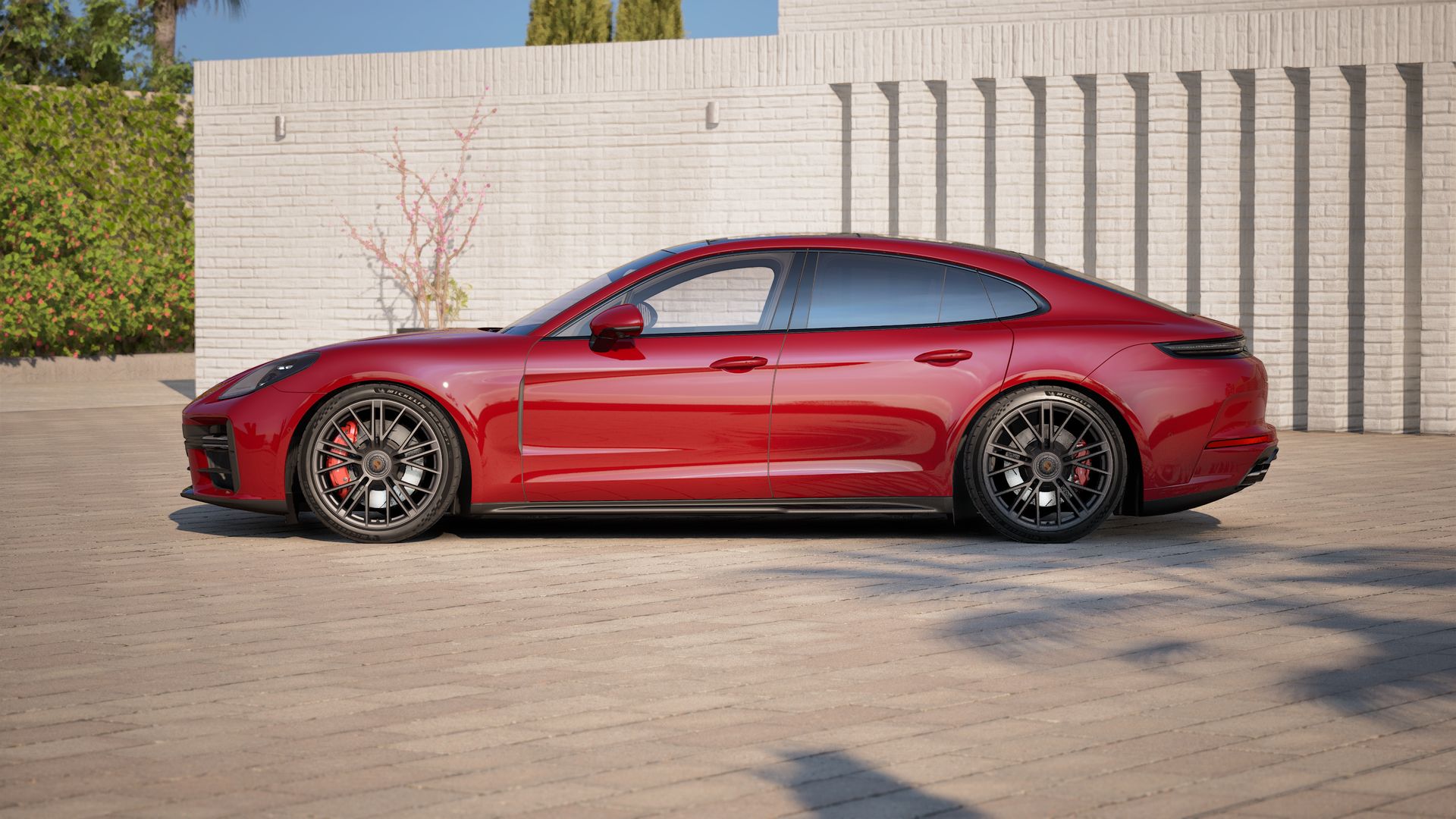 Exterior view of Panamera GTS showing the left side of the car