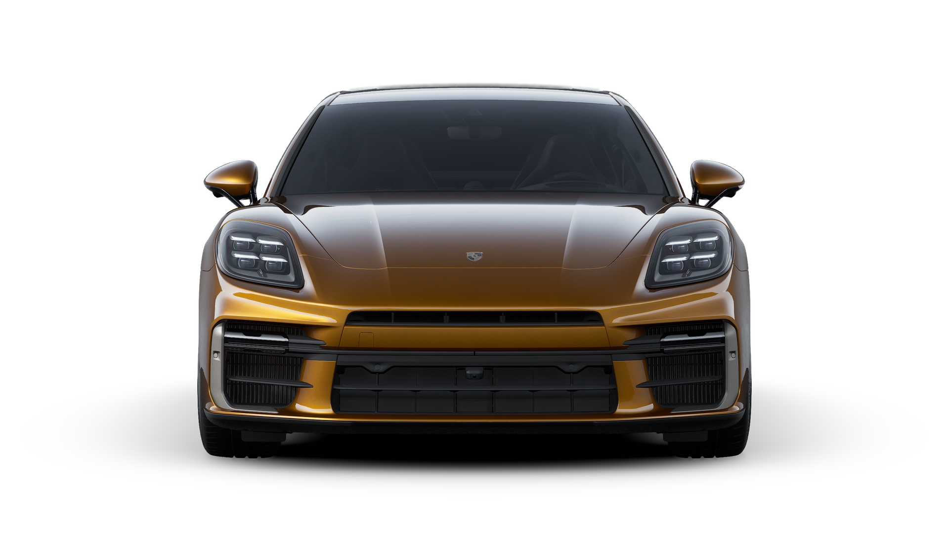 Exterior view of Panamera Turbo E-Hybrid showing the front of the car
