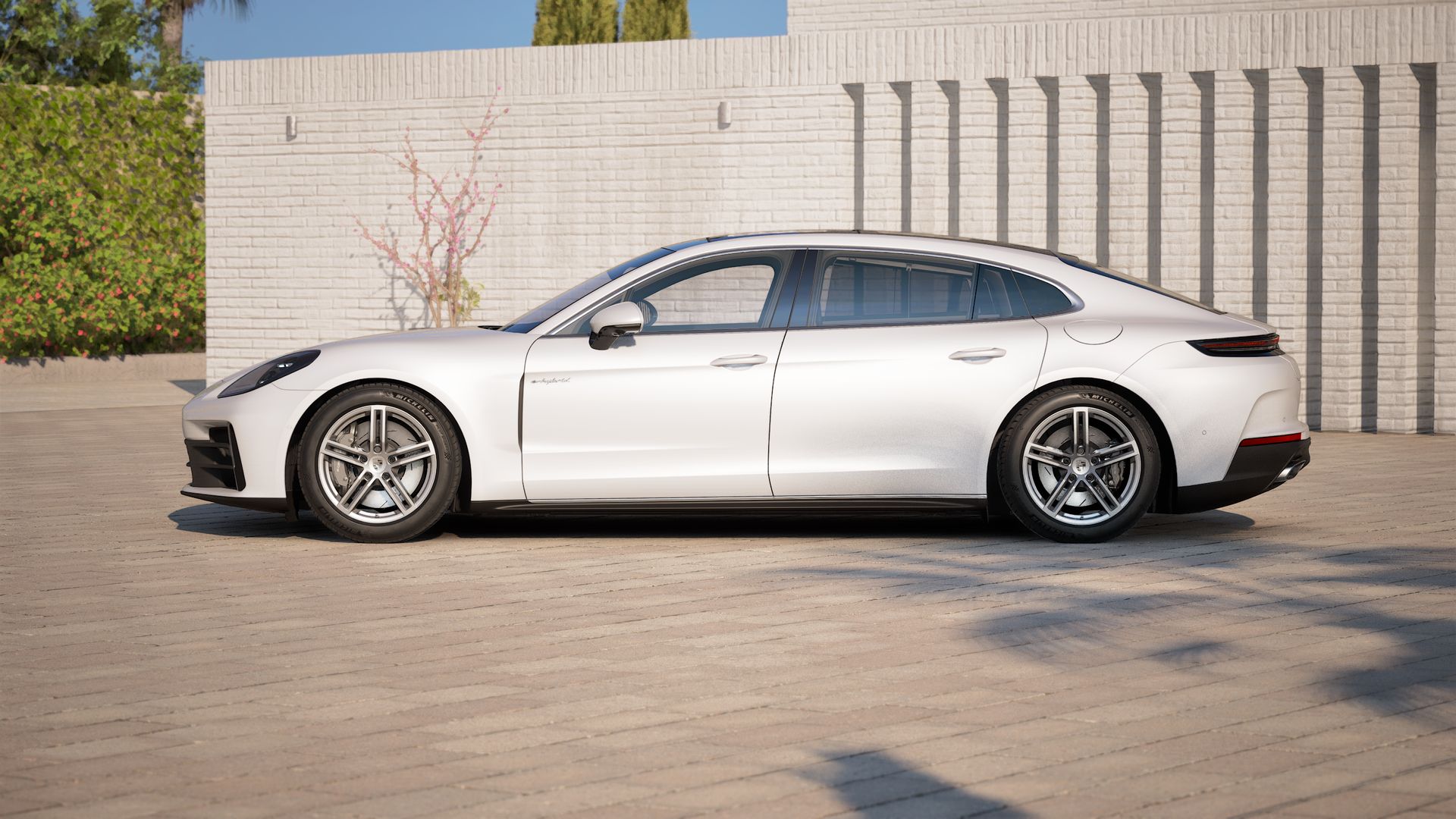 Exterior view of Panamera 4 E-Hybrid Executive showing the left side of the car