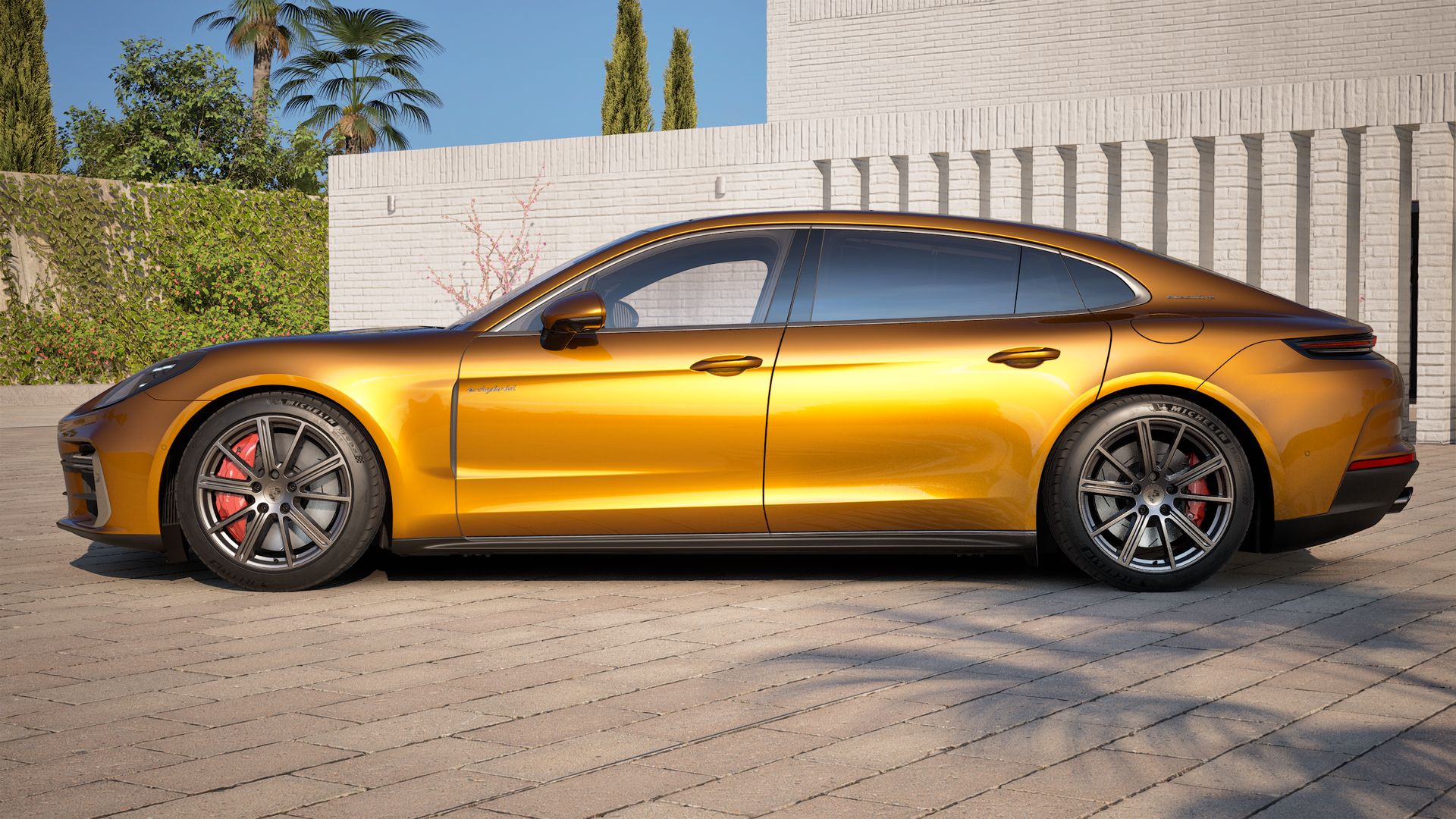 Panamera Turbo E-Hybrid 行政加长版 外观图，显示汽车左侧