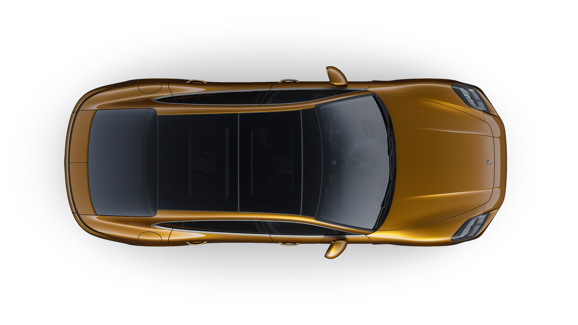 Exterior view of Panamera Turbo E-Hybrid Executive from above the car facing upwards