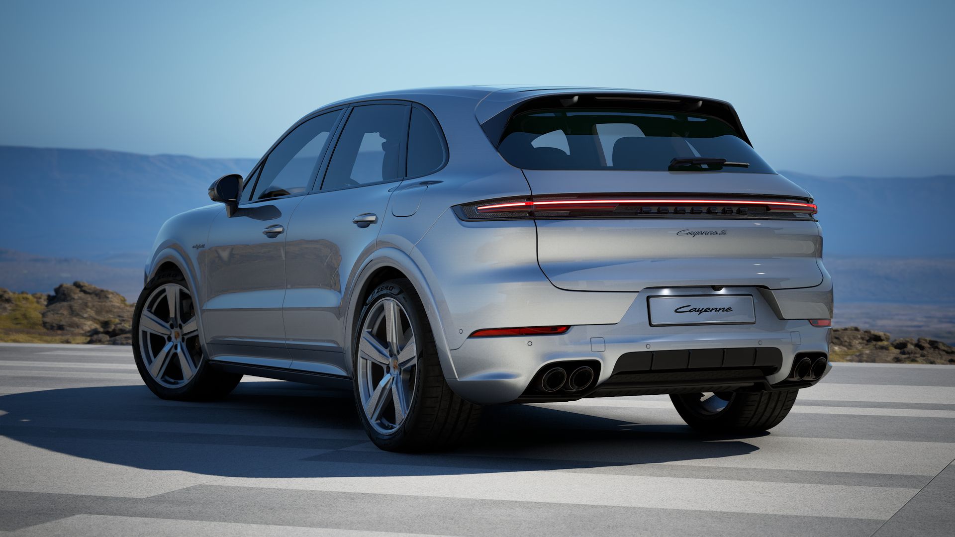 Rückansicht des Cayenne S E-Hybrid