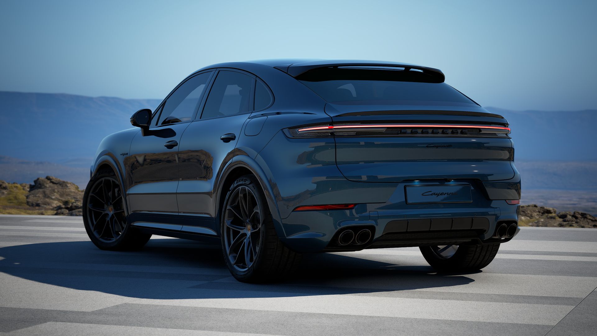 Rückansicht des Cayenne E-Hybrid Coupé