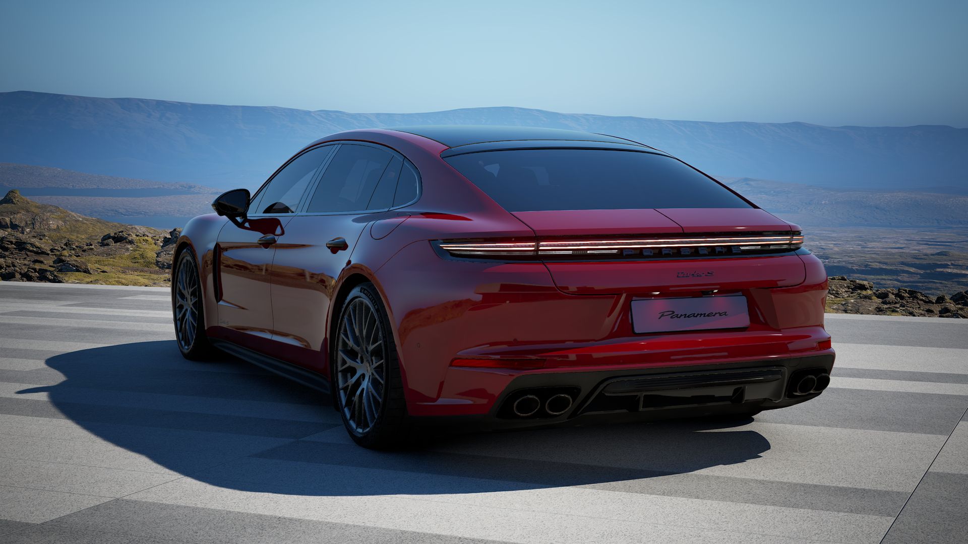 Rückansicht des Panamera Turbo S E-Hybrid Executive