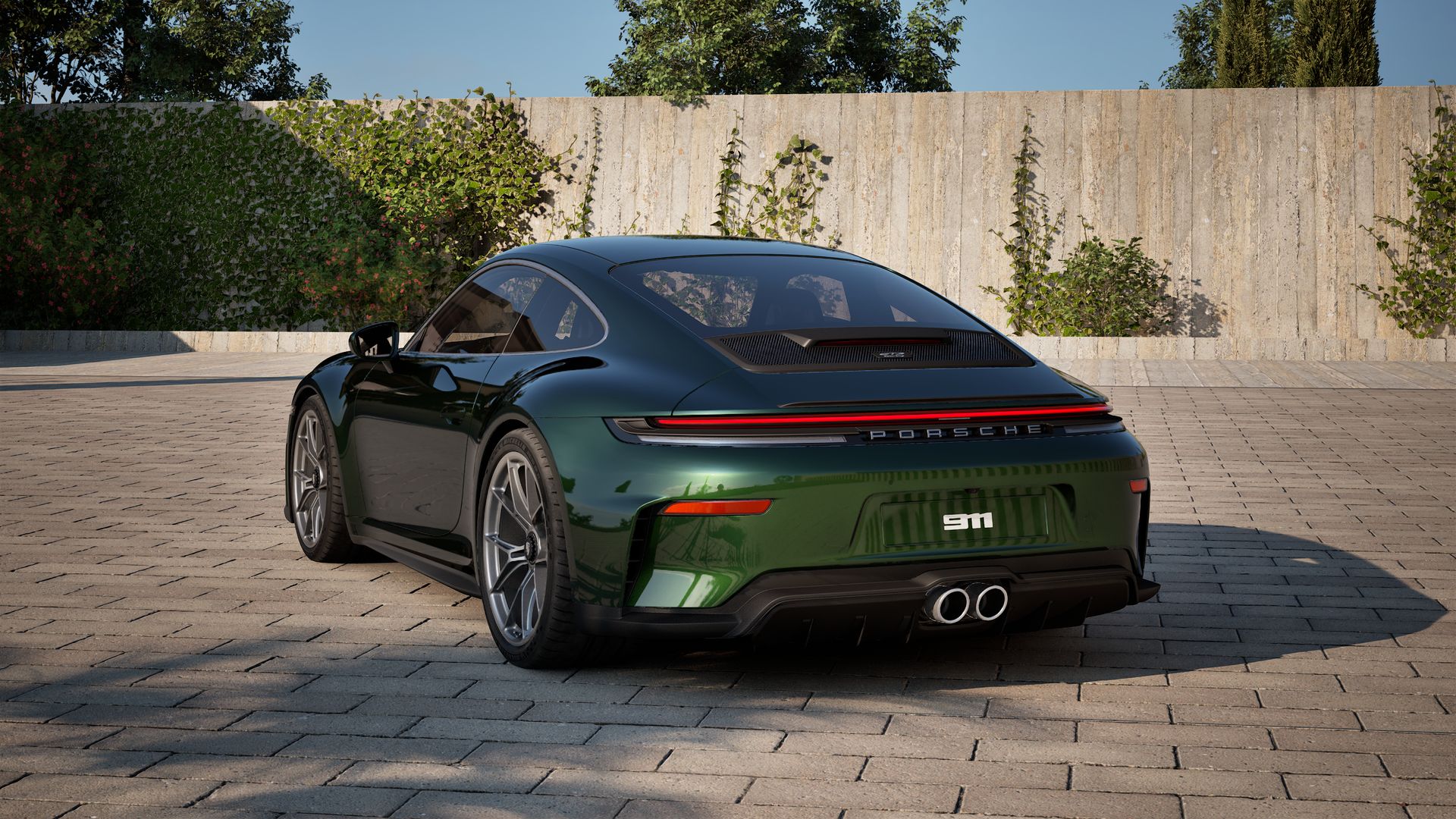 911 GT3 with Touring Package vista posterior