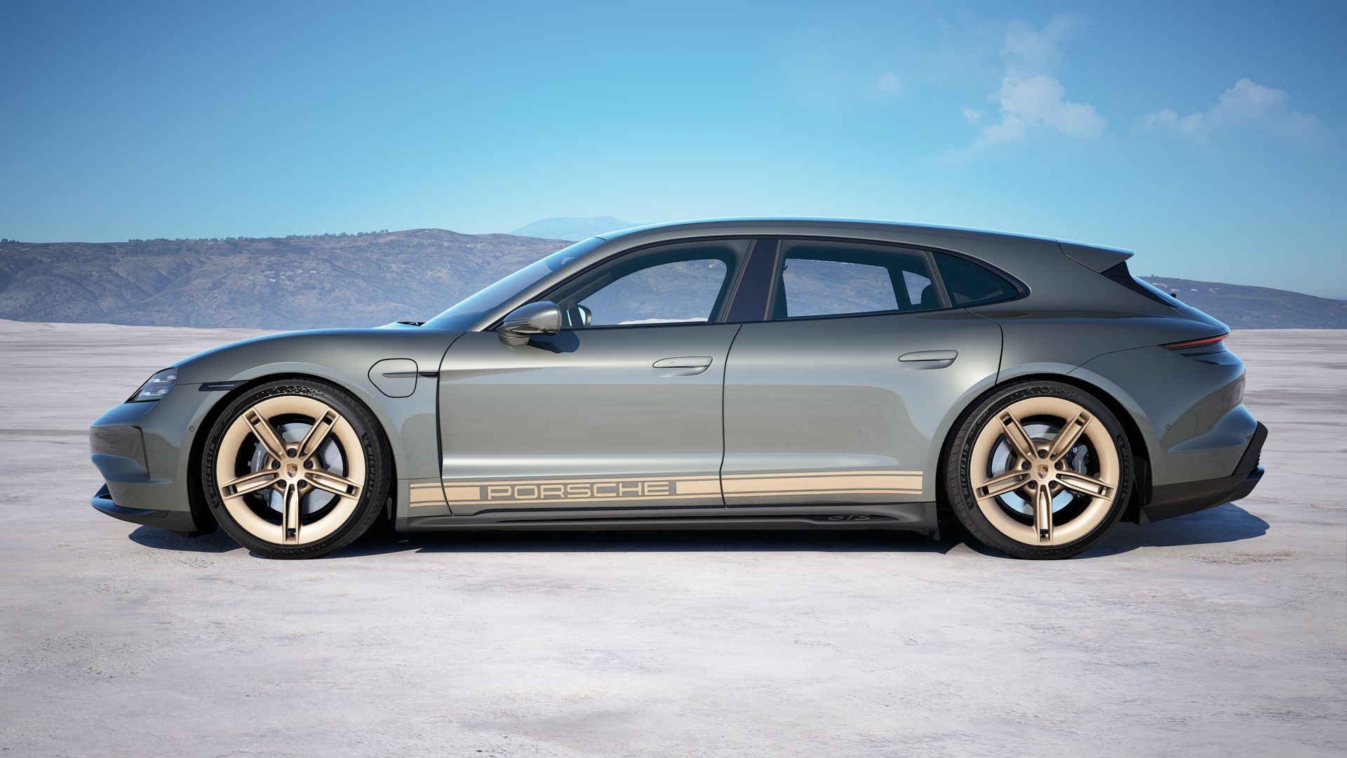 Taycan GTS Sport Turismo side view