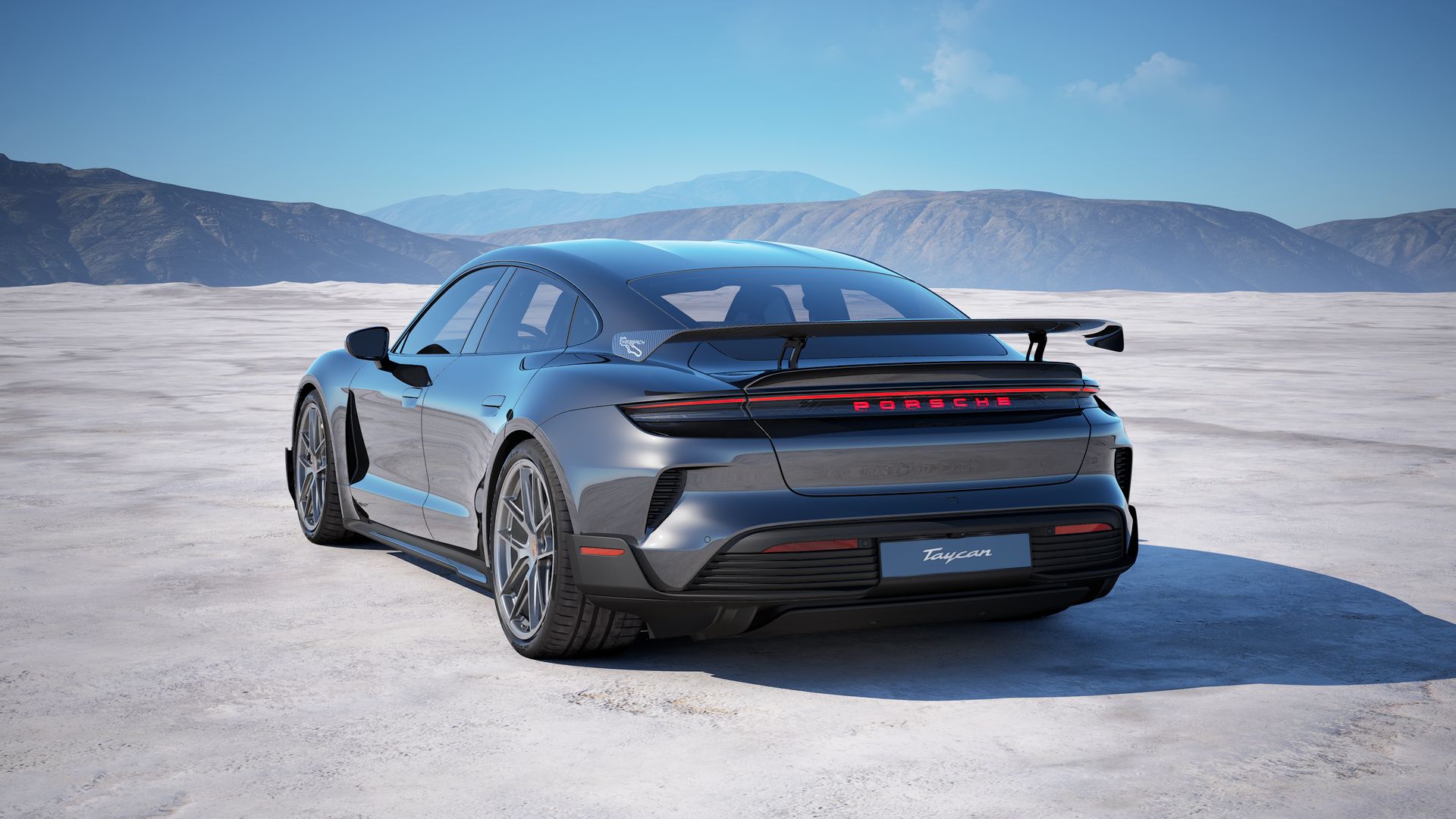Taycan Turbo GT with Weissach Package back view