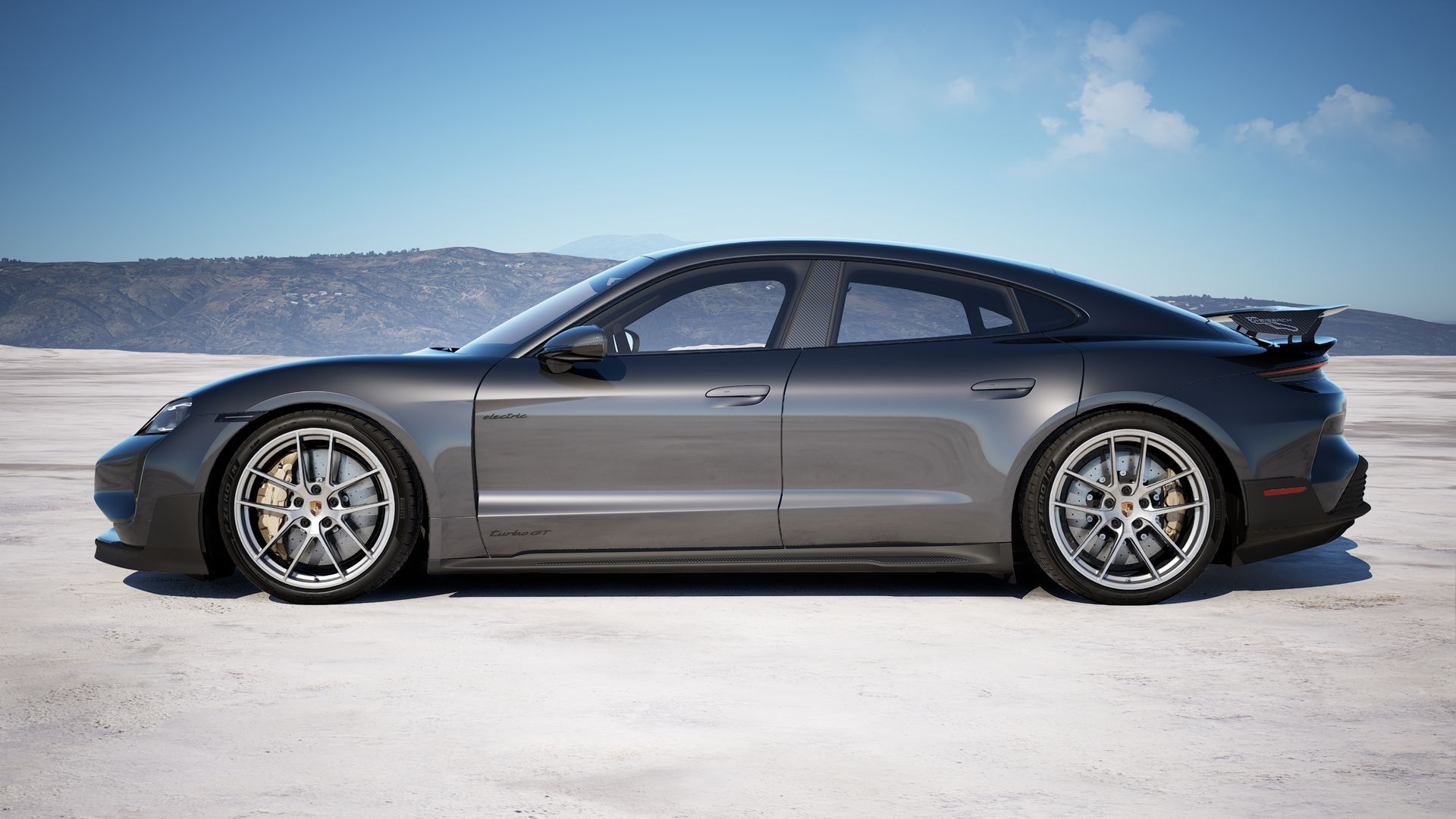 Taycan Turbo GT with Weissach Package side view