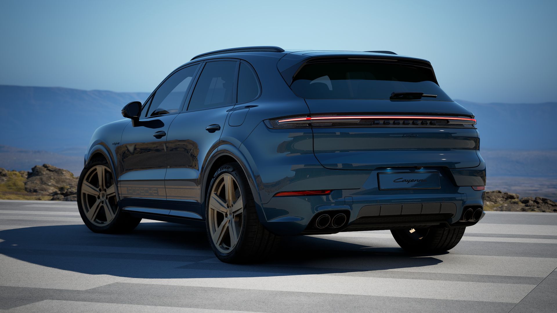 Cayenne Turbo E-Hybrid back view