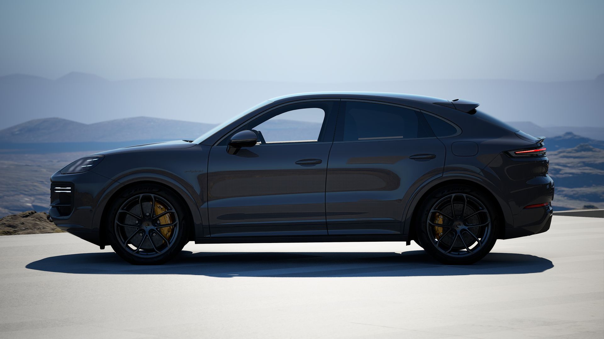 Cayenne Turbo E-Hybrid Coupé zijaanzicht