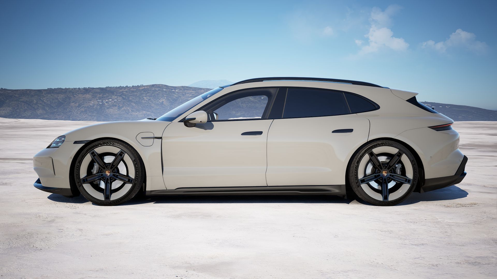 Taycan GTS Sport Turismo zijaanzicht