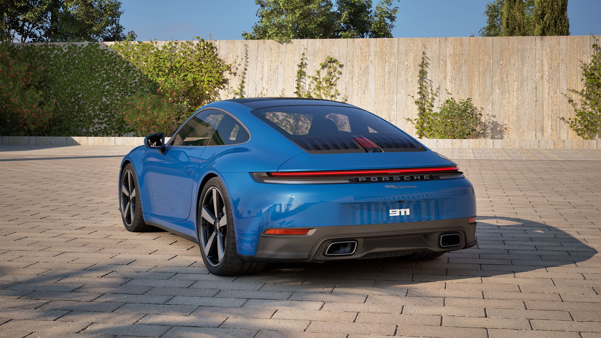 911 Carrera vista posterior.
