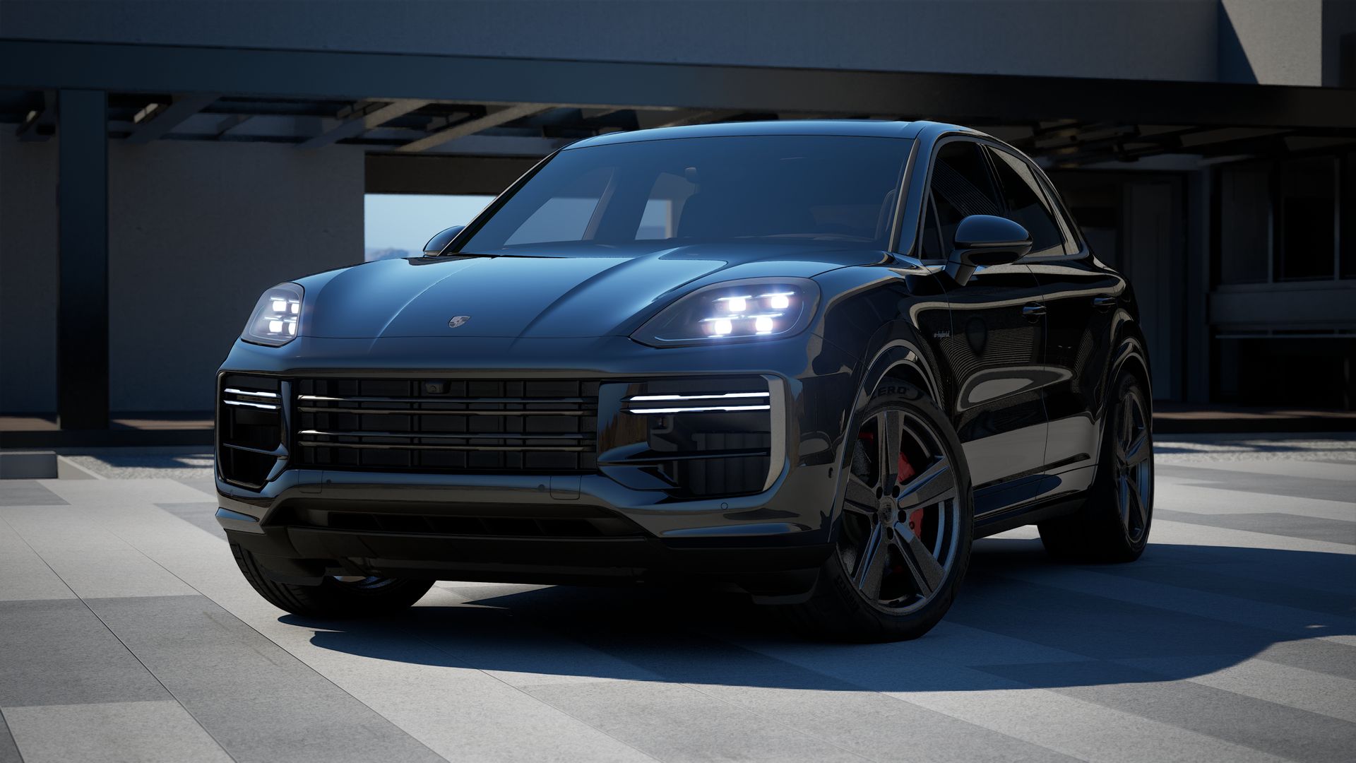 Cayenne Turbo E-Hybrid vista frontal.