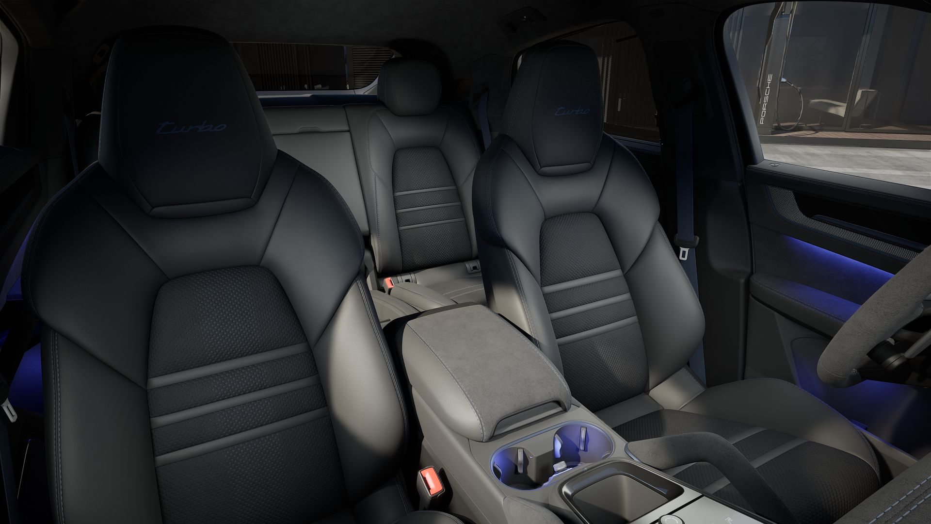 Cayenne Turbo E-Hybrid Coupe con paquete GT vista interior.