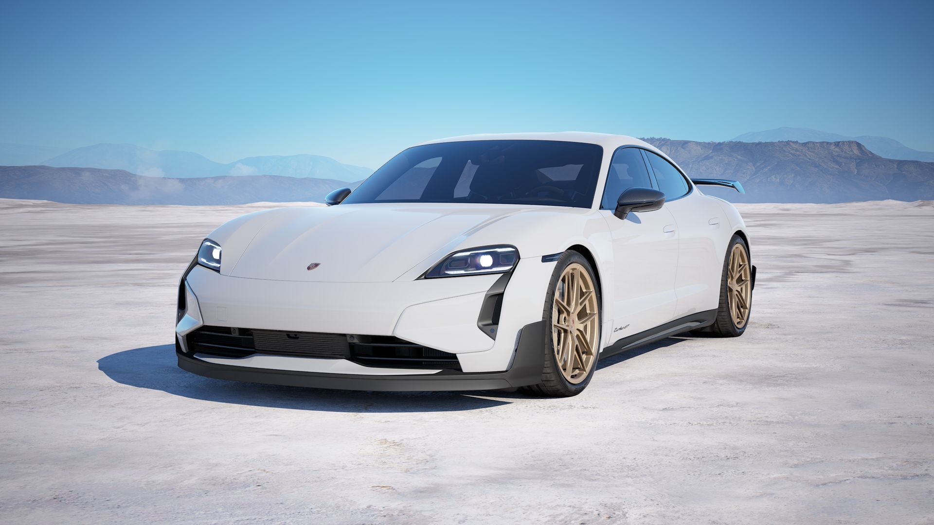 Taycan Turbo GT with Weissach Package vista frontal.