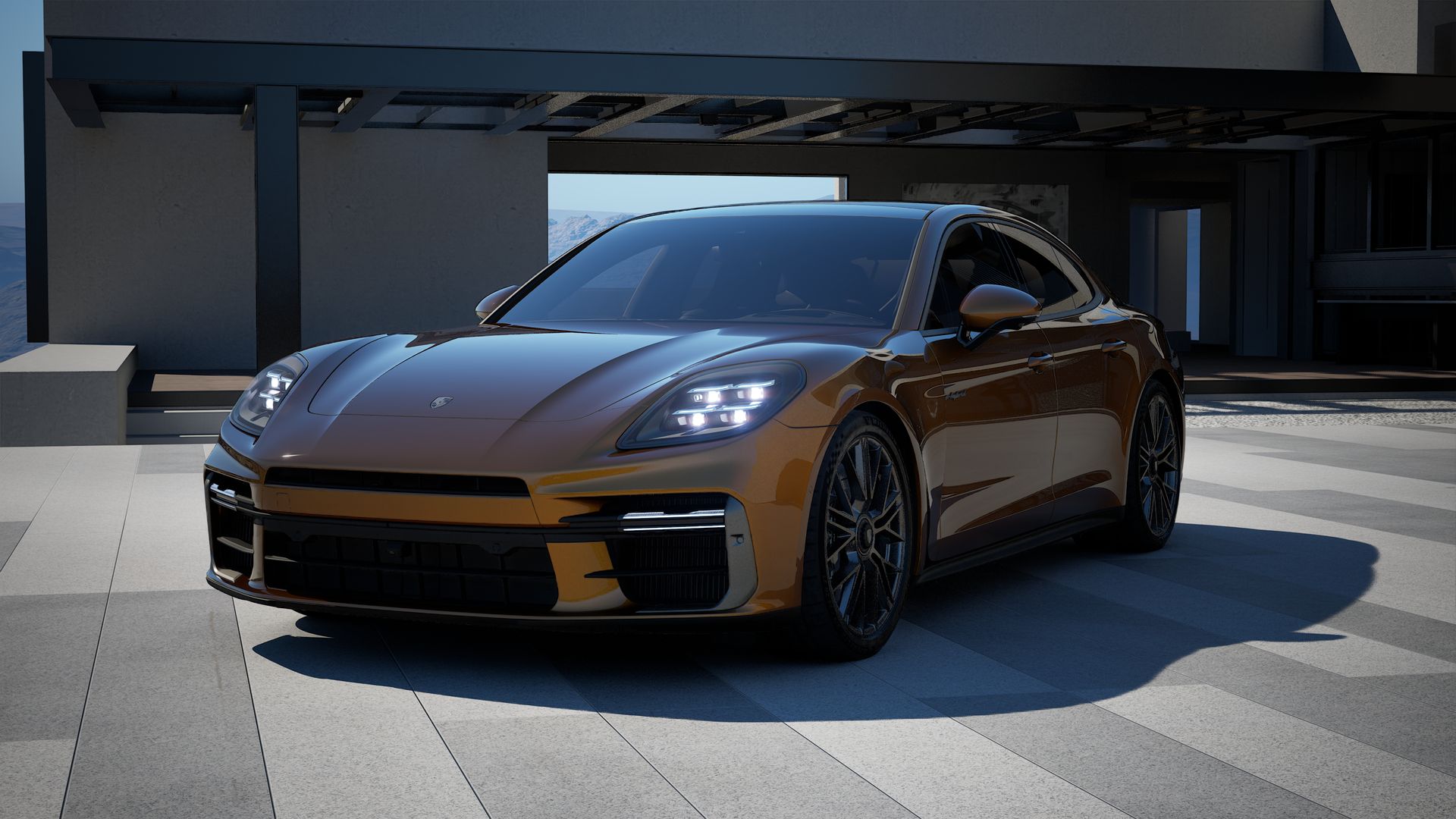 Panamera Turbo E-Hybrid vista frontal.