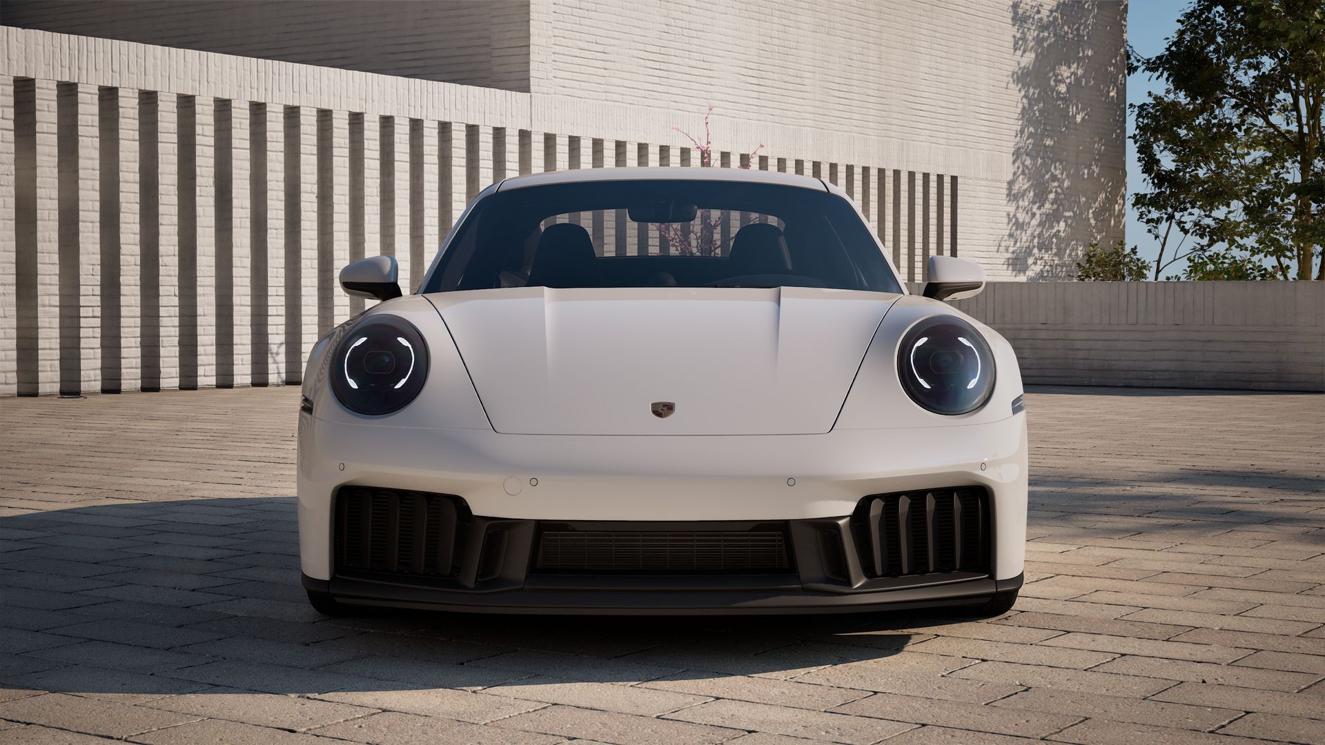 Vista exterior do 911 Carrera GTS, de frente