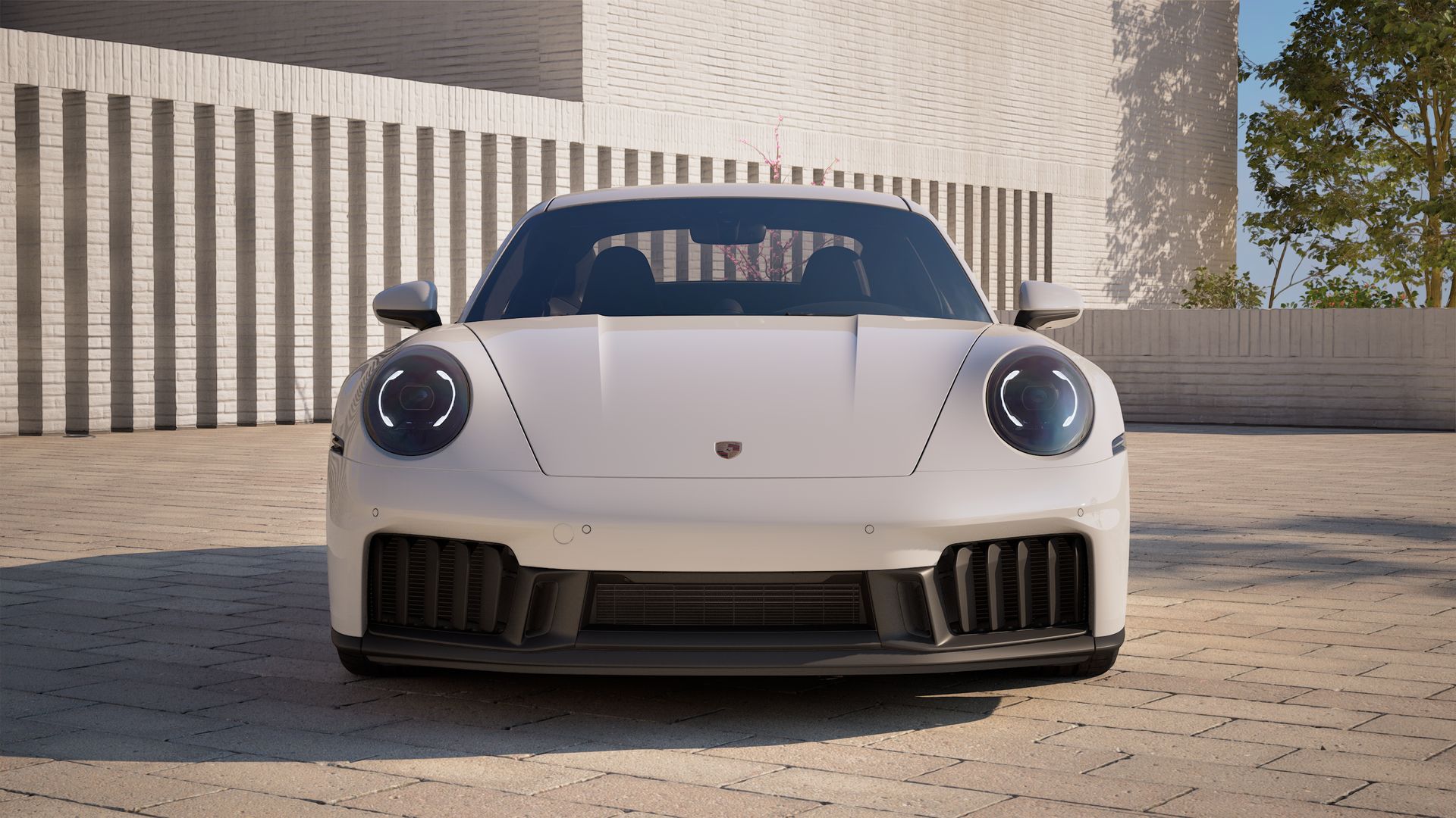 Vista exterior do 911 Carrera GTS, de frente