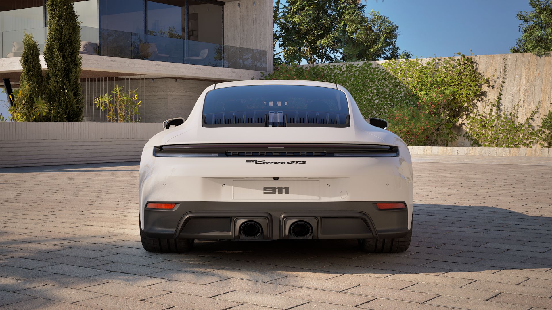 Vista exterior do 911 Carrera GTS, de trás