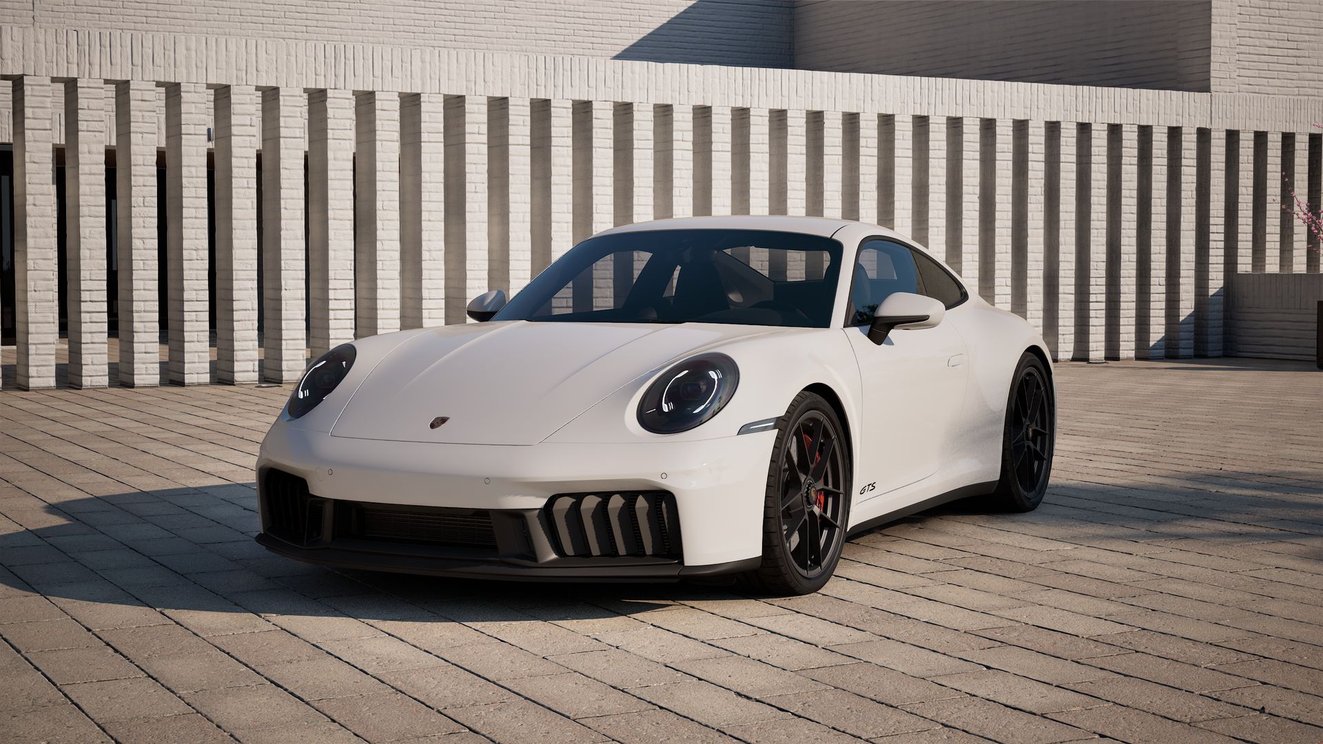 Vista exterior do 911 Carrera GTS, de frente e lateral esquerda