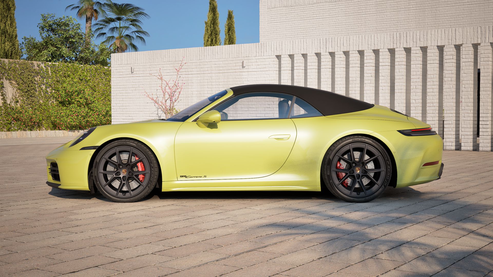 Vista lateral do 911 Carrera S Cabriolet 
