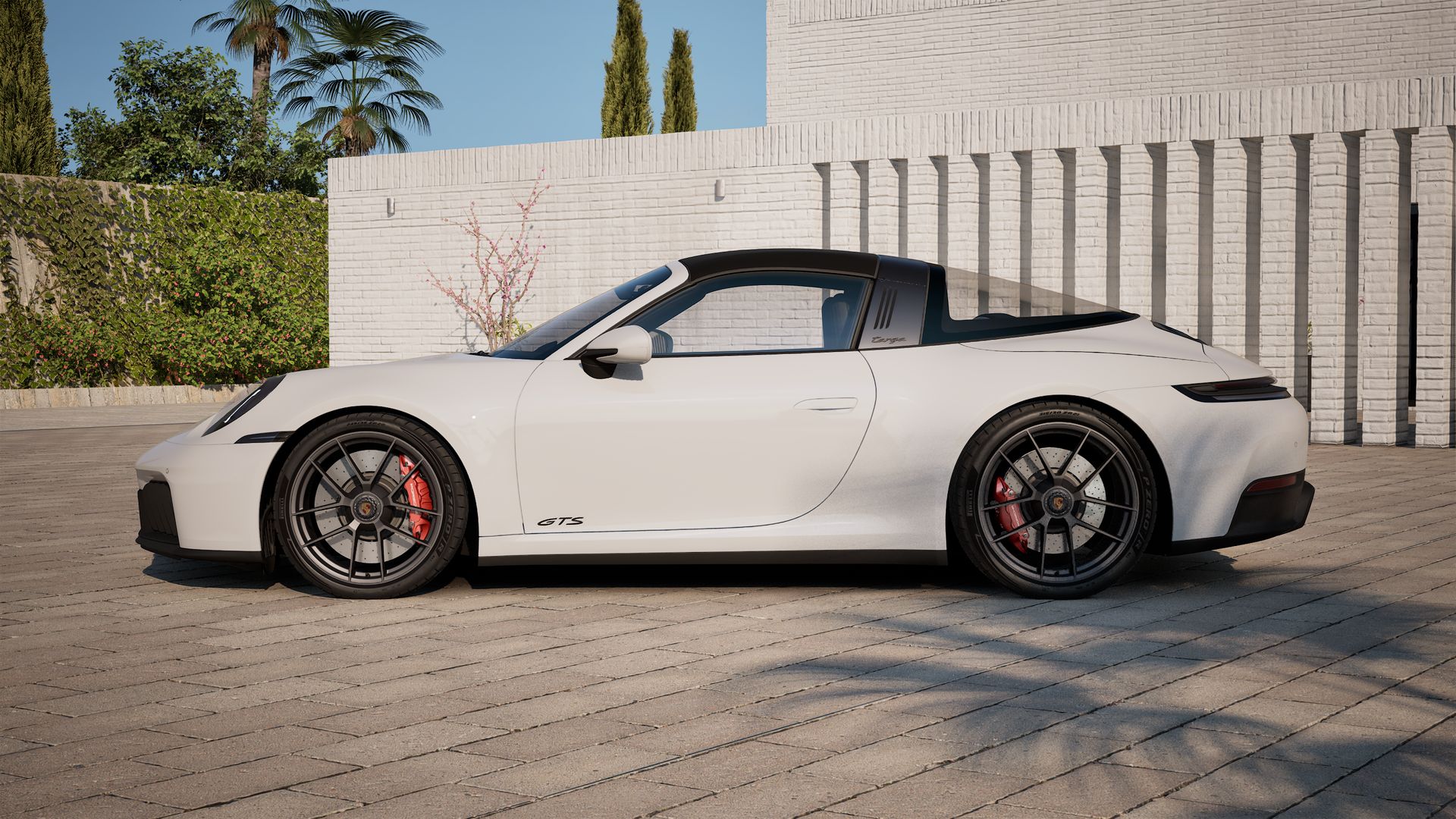 Vista exterior do 911 Targa 4 GTS, lateral esquerda
