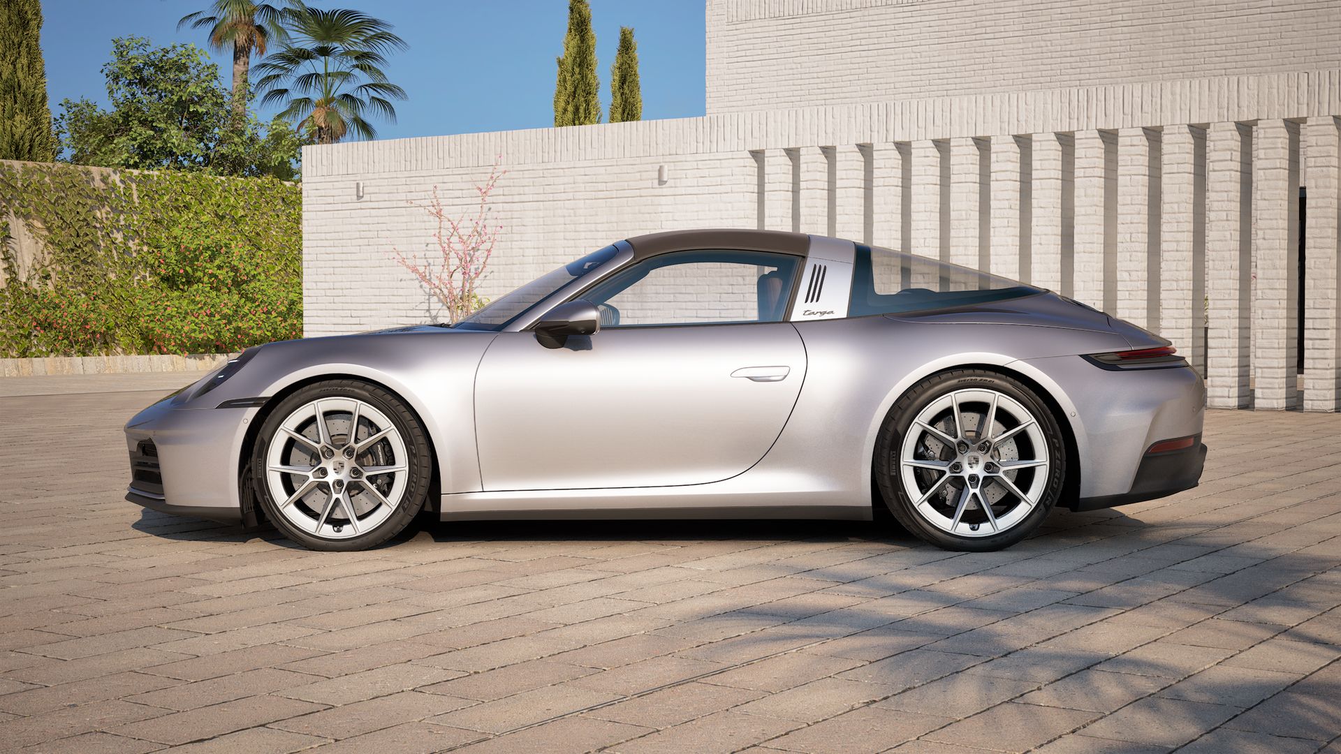 Vista exterior do 911 Targa 4S, lateral esquerda