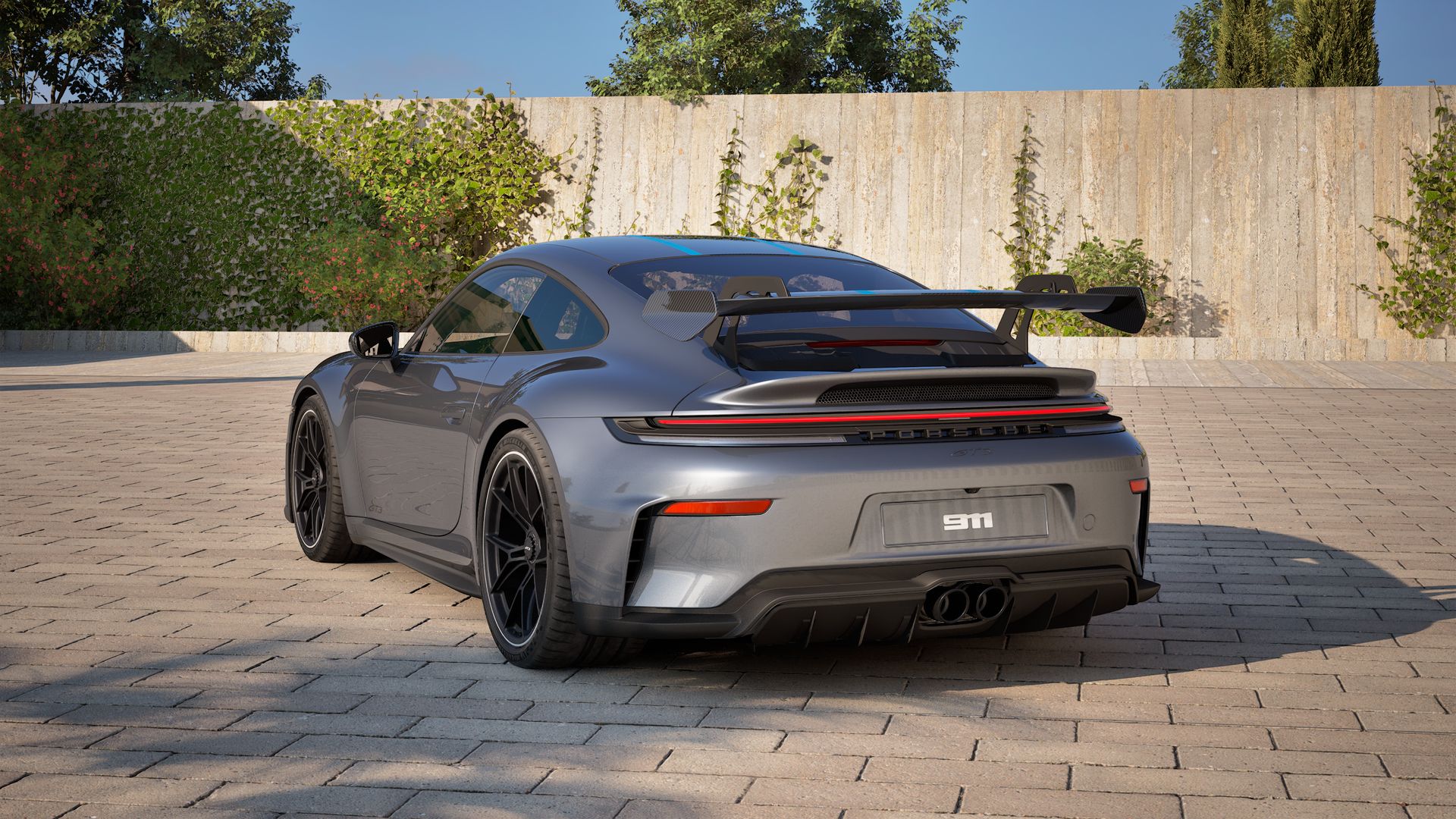 Vista traseira do 911 GT3 