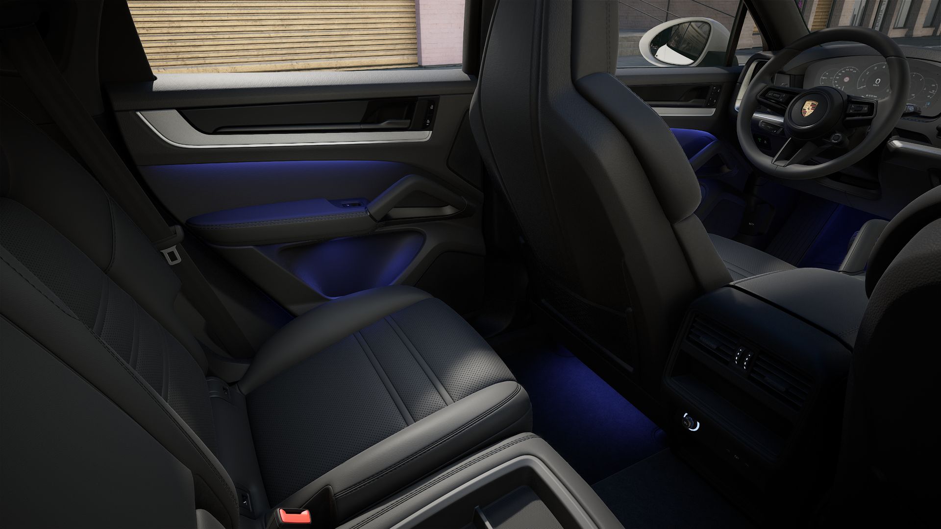 Vista interior, mostrando os bancos traseiros do Cayenne S Coupé